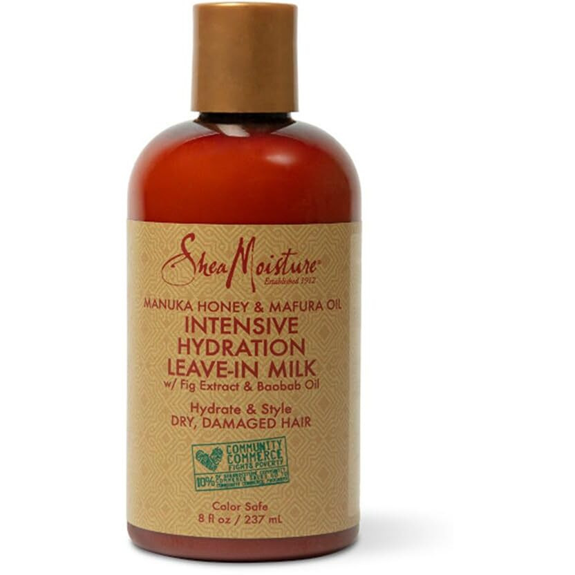 Shea Moisture Manuka Honey and Mafura Oil Intensive Hydration Leave-In Milk for Unisex, 8 Ounce