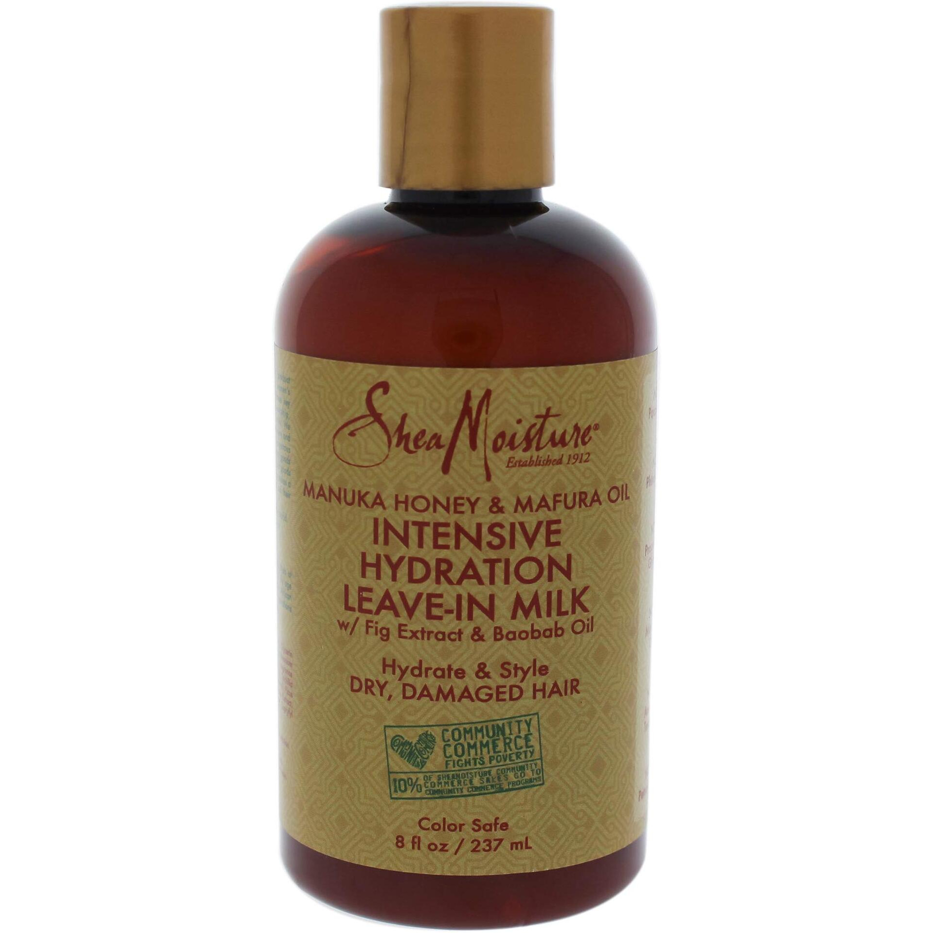 Shea Moisture Manuka Honey and Mafura Oil Intensive Hydration Leave-In Milk for Unisex, 8 Ounce