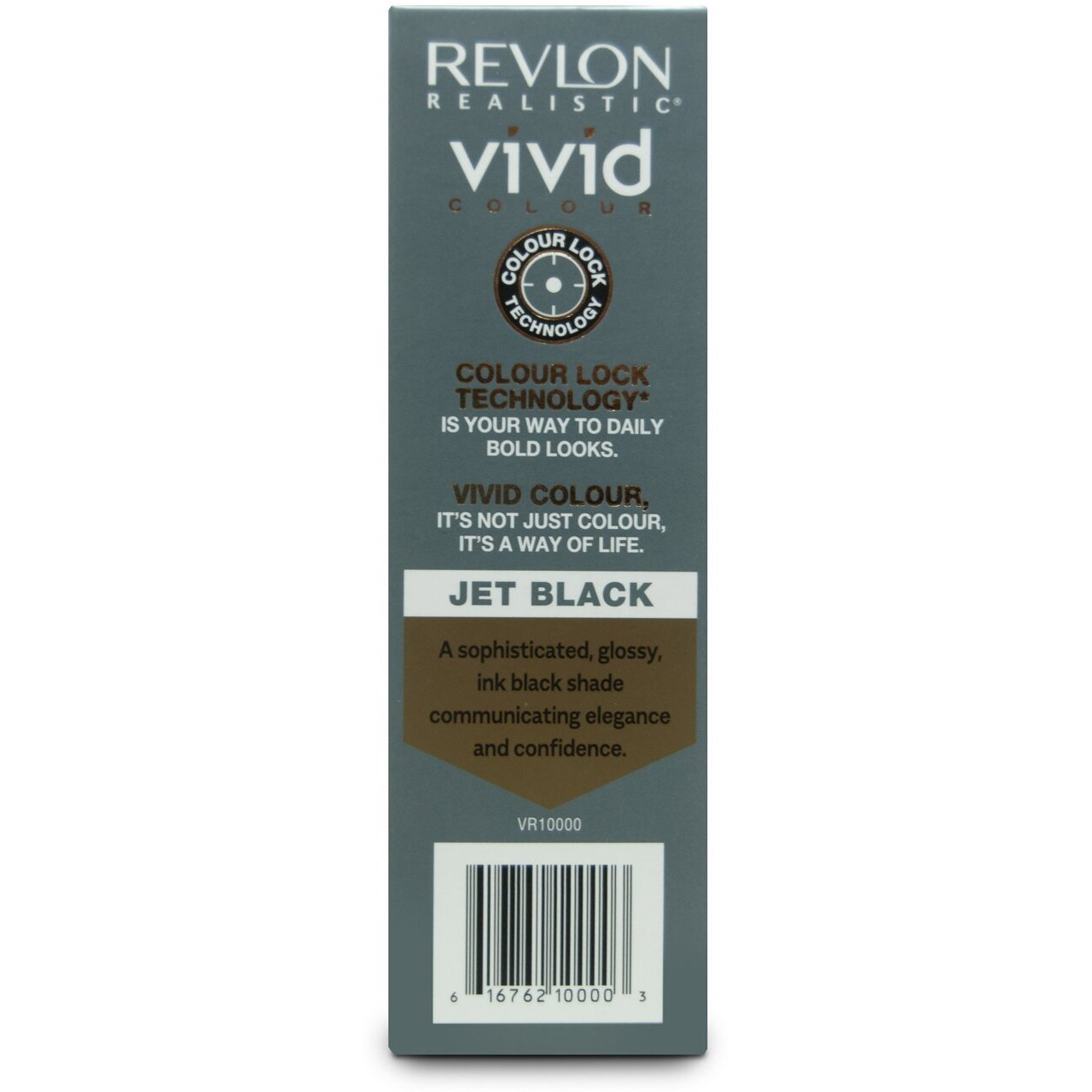Revlon Realistic Vivid Colour Protein Infused Permanent Color Hair Dye with Color Lock Technology, Jet Black 110ml