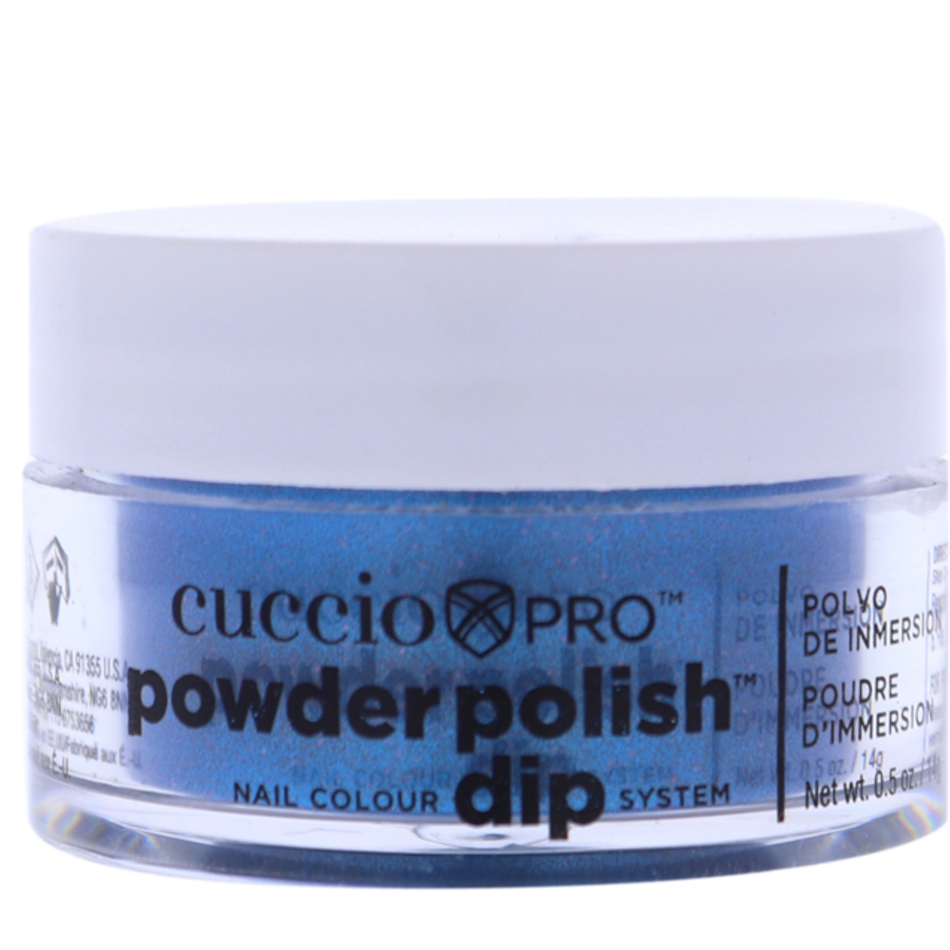 Pro Powder Polish Nail Colour Dip System - Blue With Pink Glitter by Cuccio Colour for Women - 0.5 oz Nail Powder
