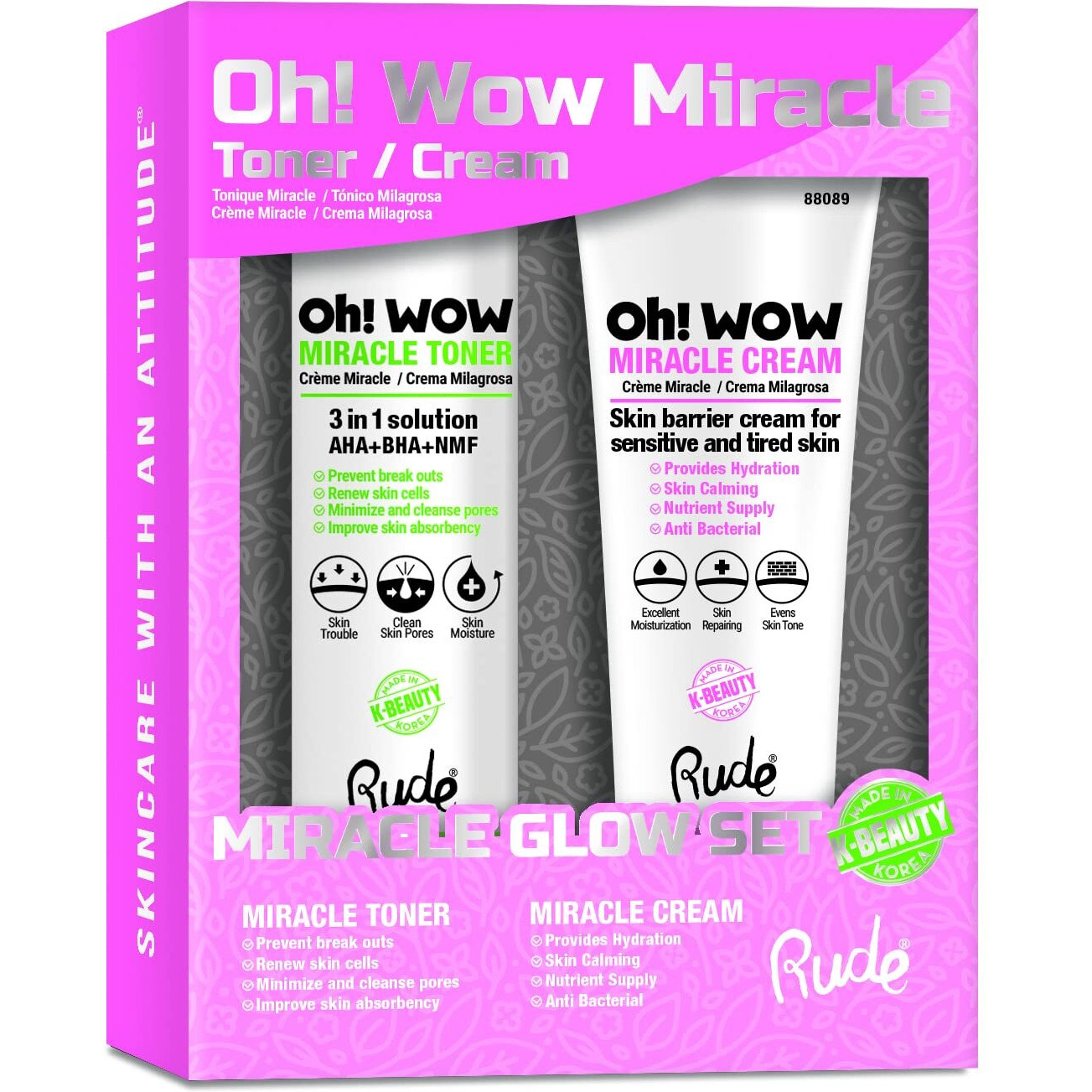 RUDE Oh Wow Miracle Miracle glow Set(D0102H2BP8U)