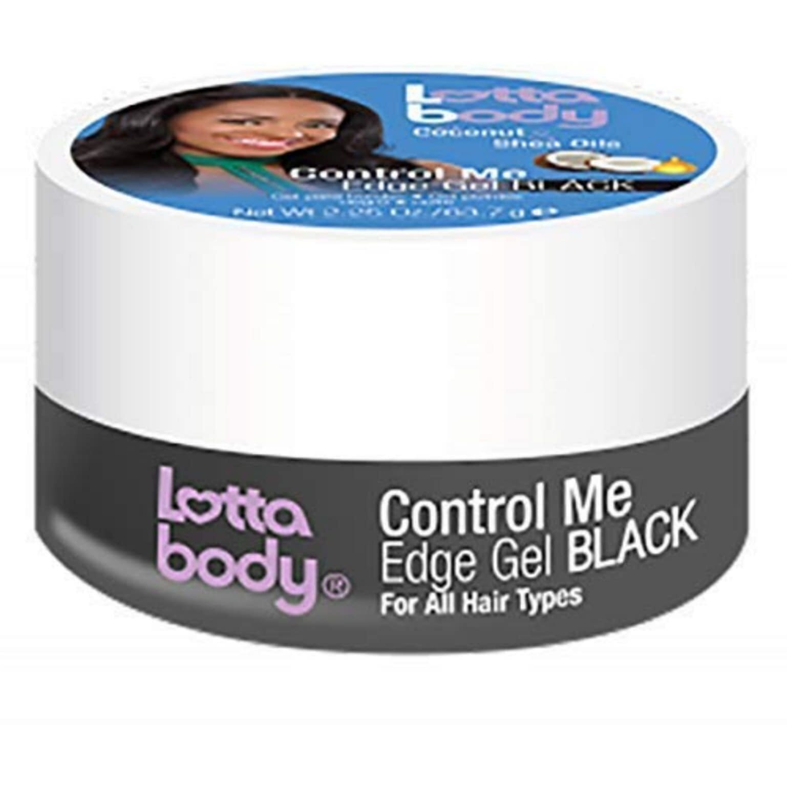 Lottabody Control Me Edge Gel with Coconut & Shea Oils For All Hair Types, Black, 2.25 Ounce (Pack of 1)