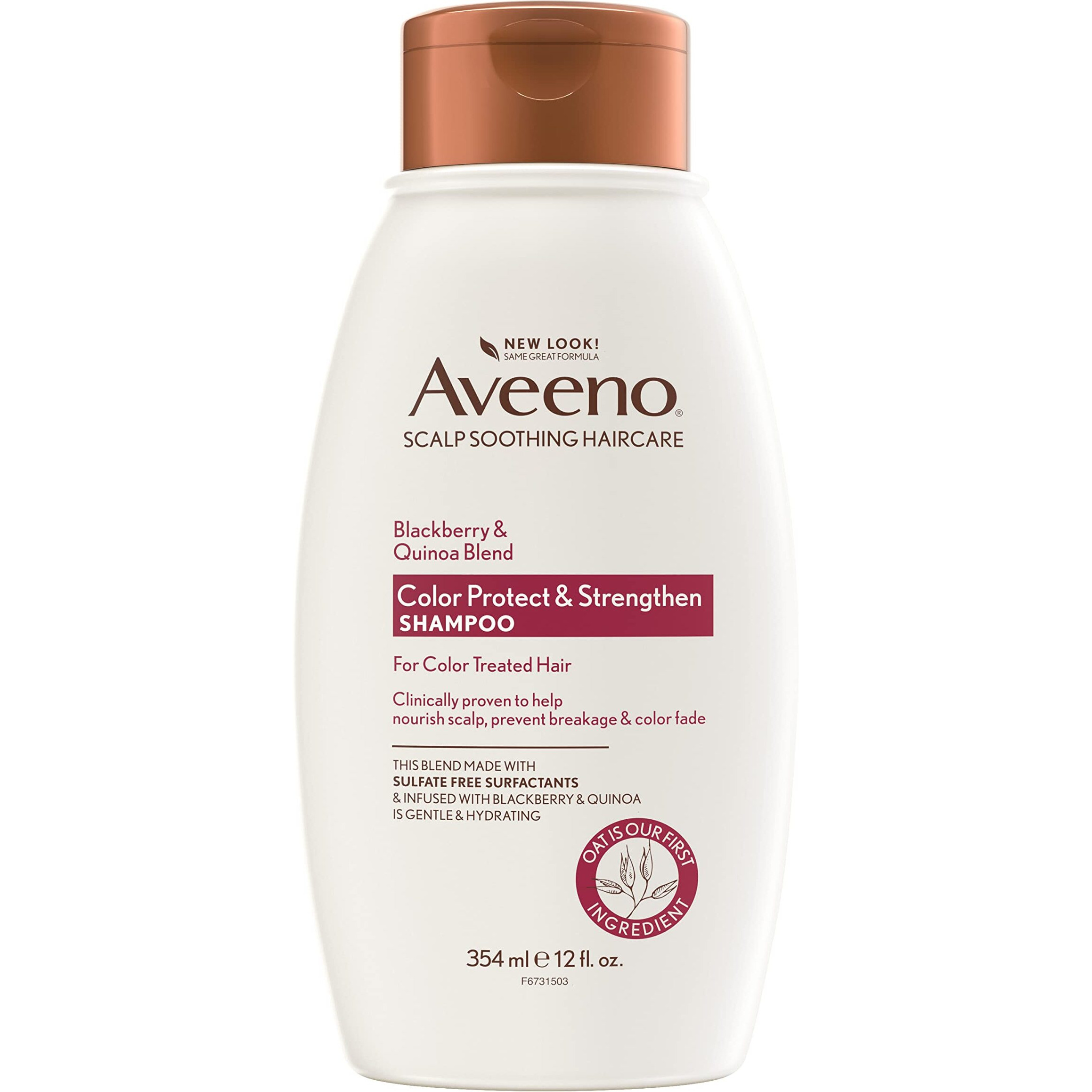 OGX Aveeno Color Protect Strengthen+ Blackberry Quinoa Shampoo, Fresh, 12 Fl Oz