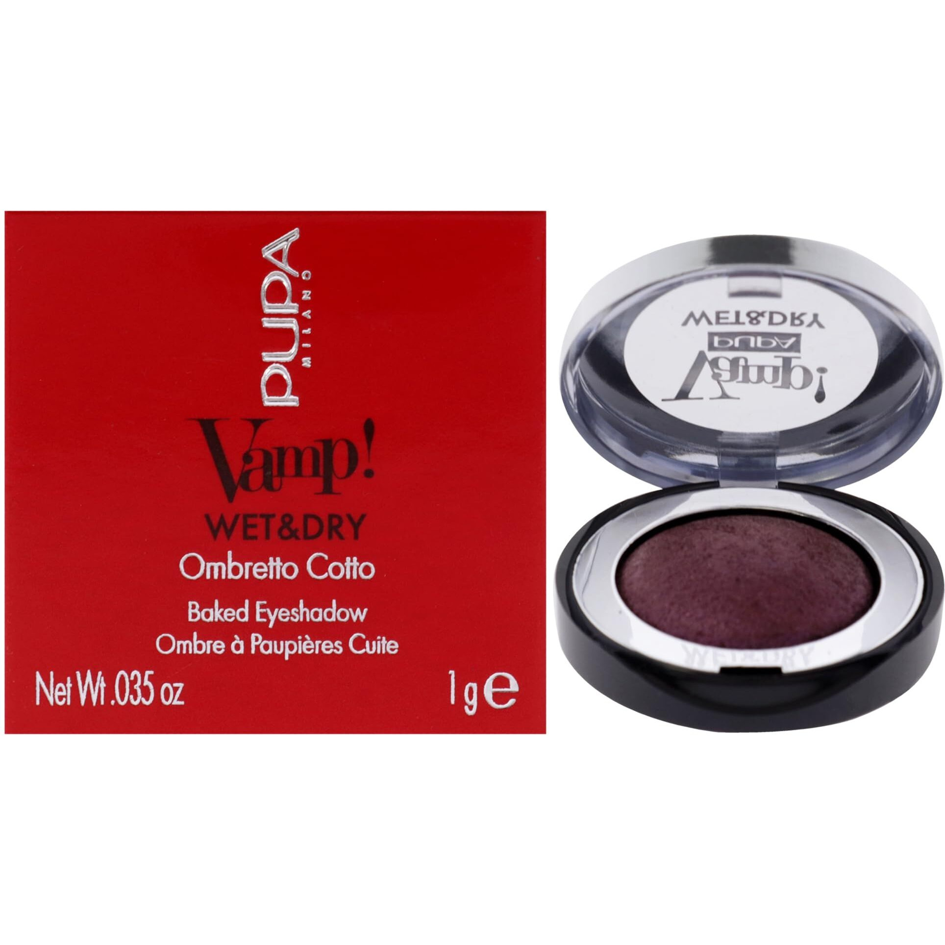 Vamp Wet and Dry Baked Eyeshadow - 205 Hot Violet by Pupa Milano for Women - 0.035 oz Eye Shadow
