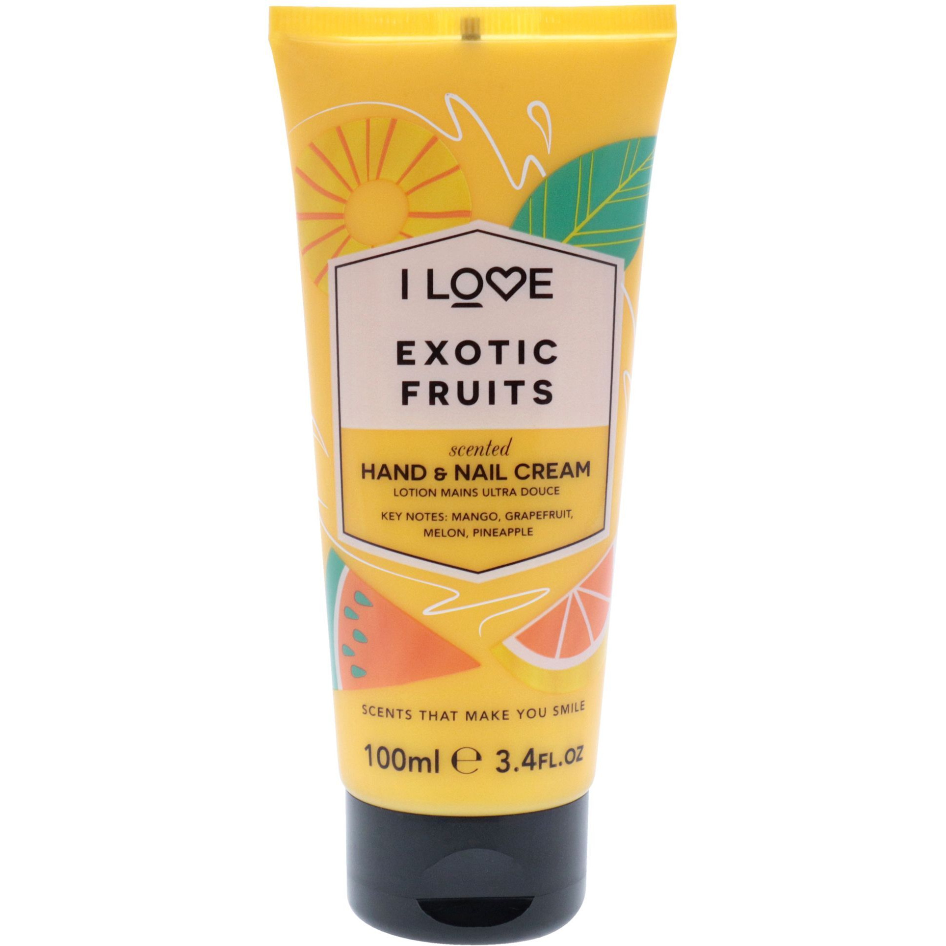 Scented Hand and Nail Cream - Exotic Fruit by I Love Cosmetics for Women - 3.4 oz Cream