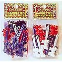 Calypso Hair Barrettes, Bows, Red, White, Blue & Black
