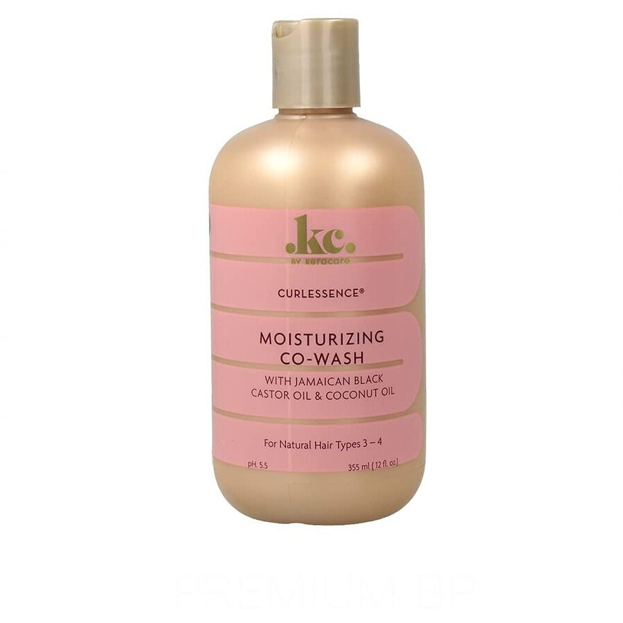 KeraCare CurlEssence Moisturizing Coconut Co-Wash Shampoo - 12 oz - With Jamaican Black Castor Oil & Coconut Oil - Remove Oil Buildup Without Stripping Natural Moisture