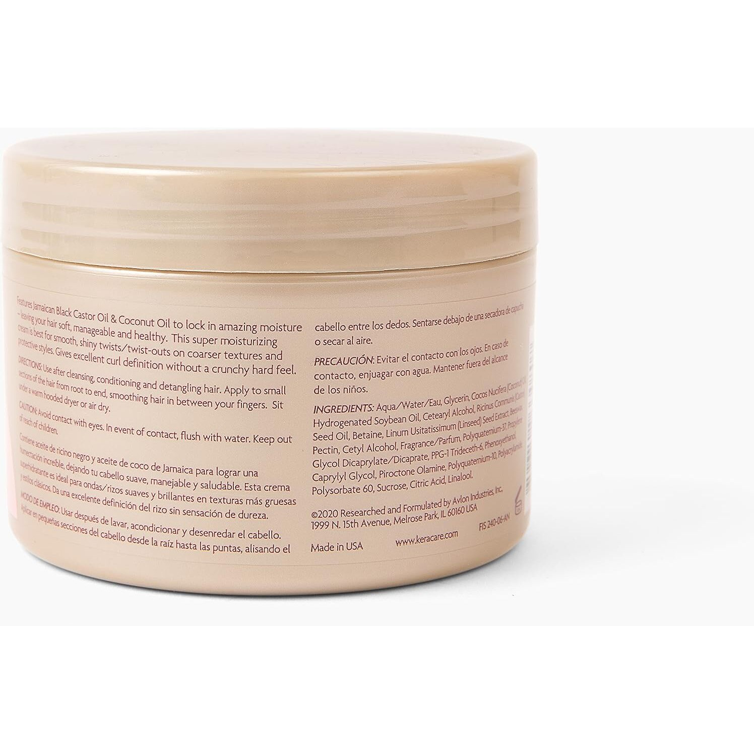 KeraCare CurlEssence Moisturizing Coconut Curling Cream With Jamaican Black Castor Oil & Coconut Oil For Curly Hair SIlicone, Sulfate, and Paraben Free - 11.25 oz