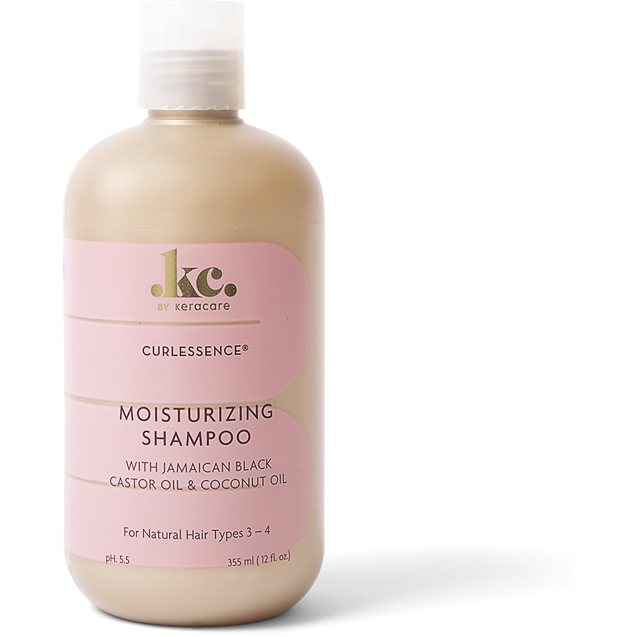 KeraCare CurlEssence Coconut Shampoo - With Jamaican Black Castor Oil and Coconut Oil - For Curly Hair - Ease Combing & Detangling - Sulfate, Silicone, and Paraben Free - 12 oz