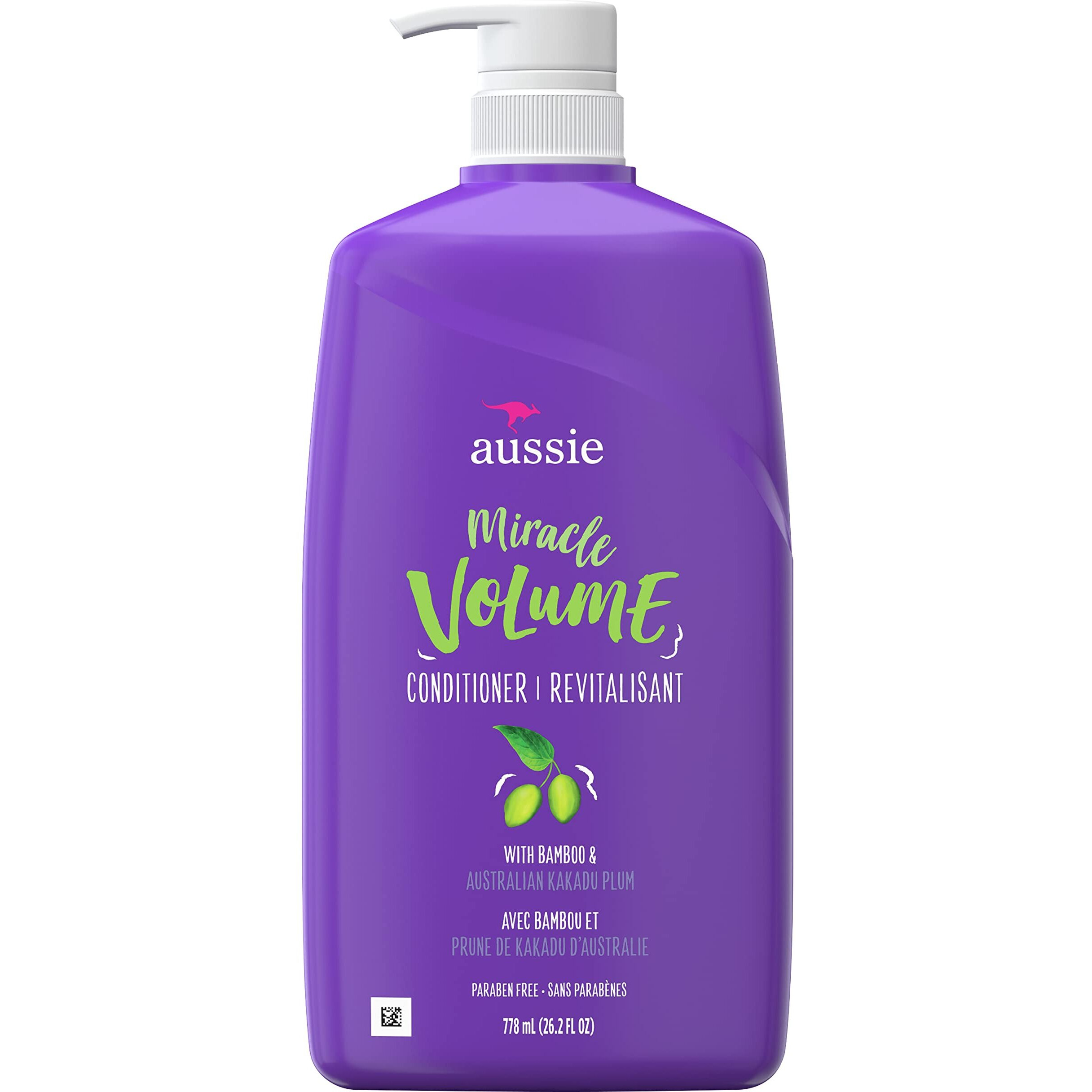 Aussie Miracle Volume with Plum & Bamboo, Paraben Free Conditioner, 26.2 fl oz