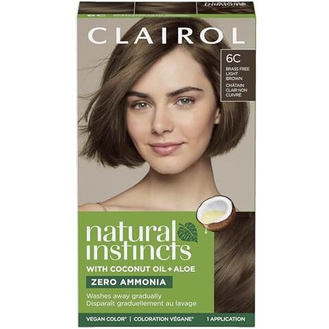 Clairol Natural Instincts Demi-Permanent Hair Dye, 6C Light Brown Hair Color, Pack of 1