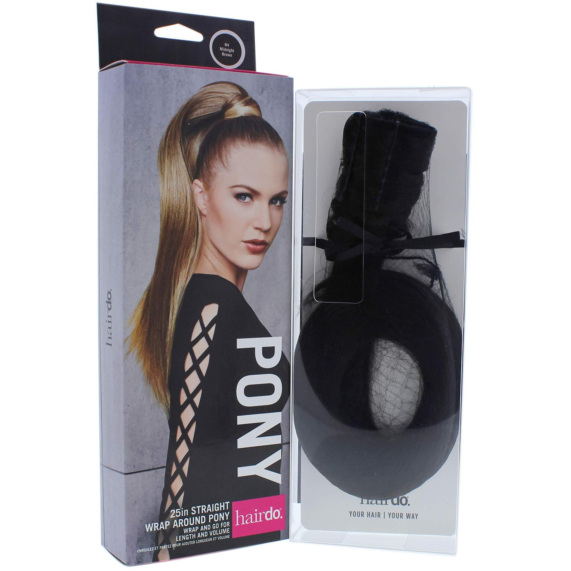 Straight Wrap Around Pony - R4 Midnight Brown by Hairdo for Women - 25 Inch Hair Extension