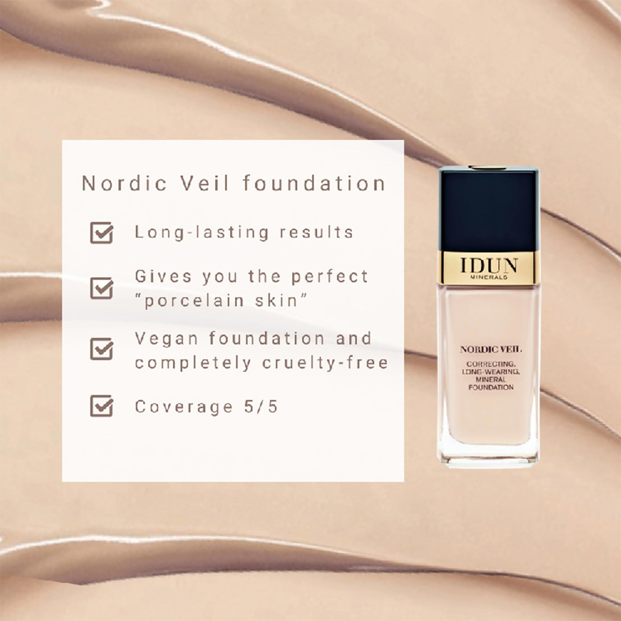 Nordic Veil Foundation - 314 Ylva by Idun Minerals for Women - 0.88 oz Foundation