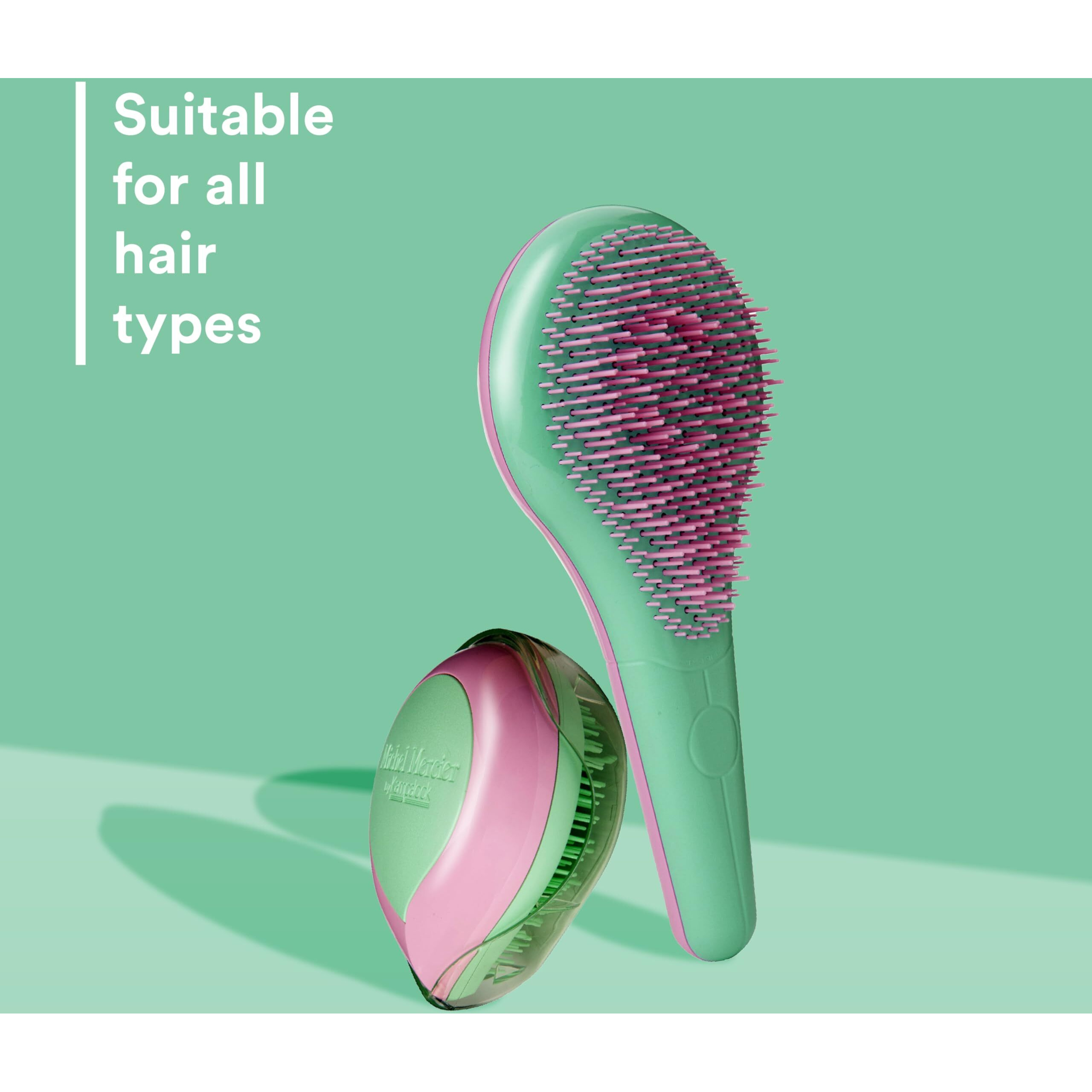 Home and Travel Detangler Set - Regular Hair by Michel Mercier for Unisex - 2 Pc The Classic Detangler Brush, The Travel Detangler Brush