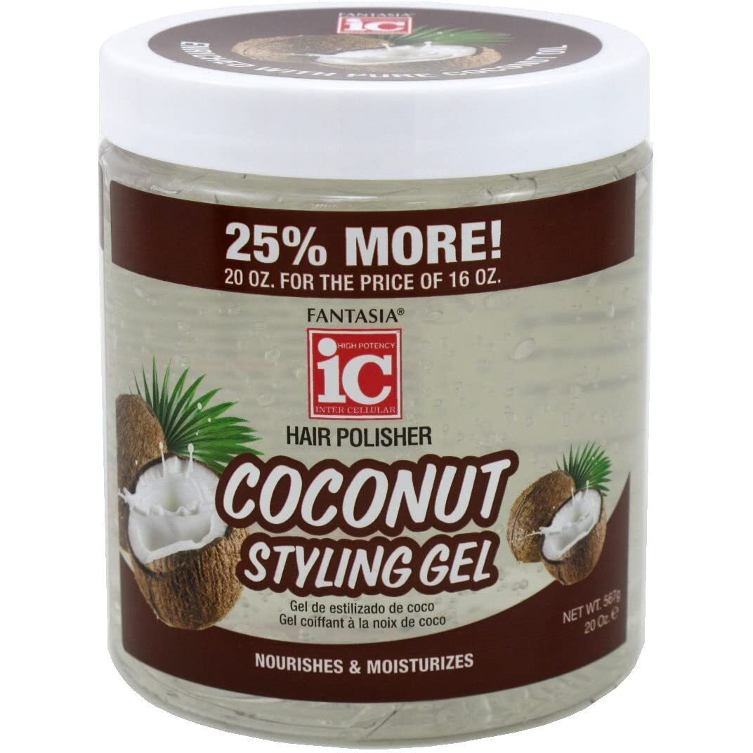 Fantasia Ic Coconut Styling Gel Nourish and Moisturize, 20 Ounce