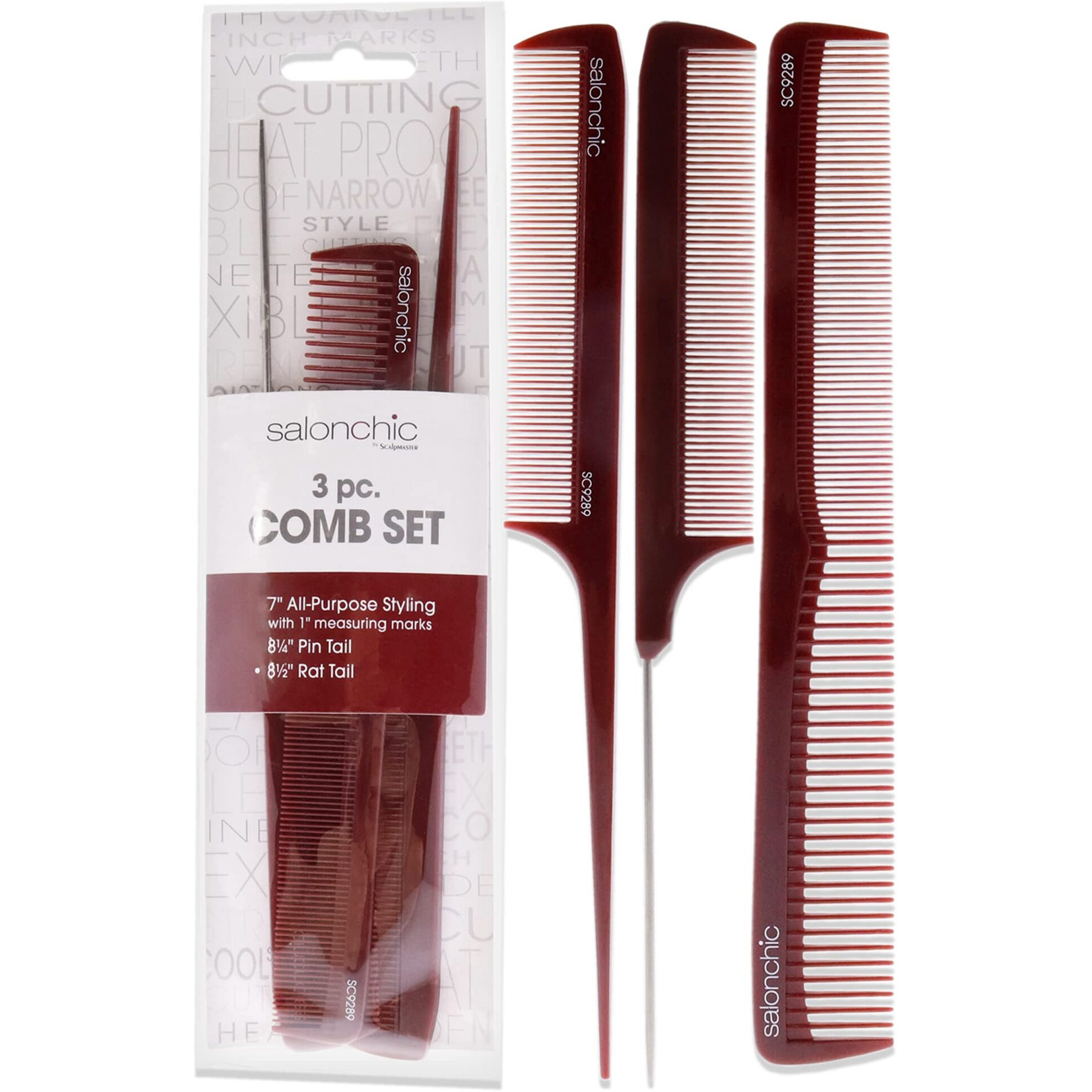 SalonChic Comb Set by SalonChic for Unisex - 3 Pc Comb