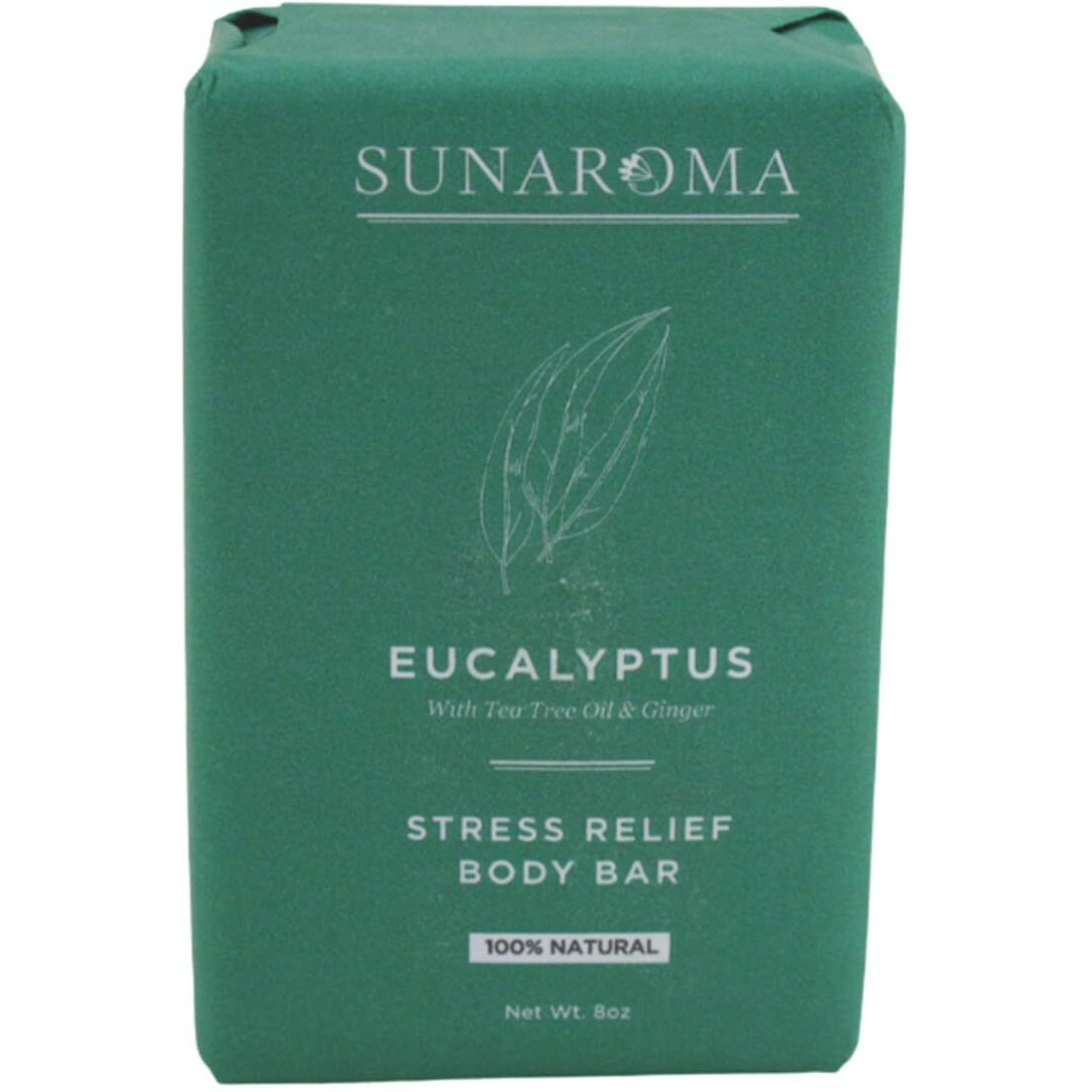 Sunaroma Soap Bar Eucalyptus With Tea Tree + Ginger 8 Ounce (3 Pack)