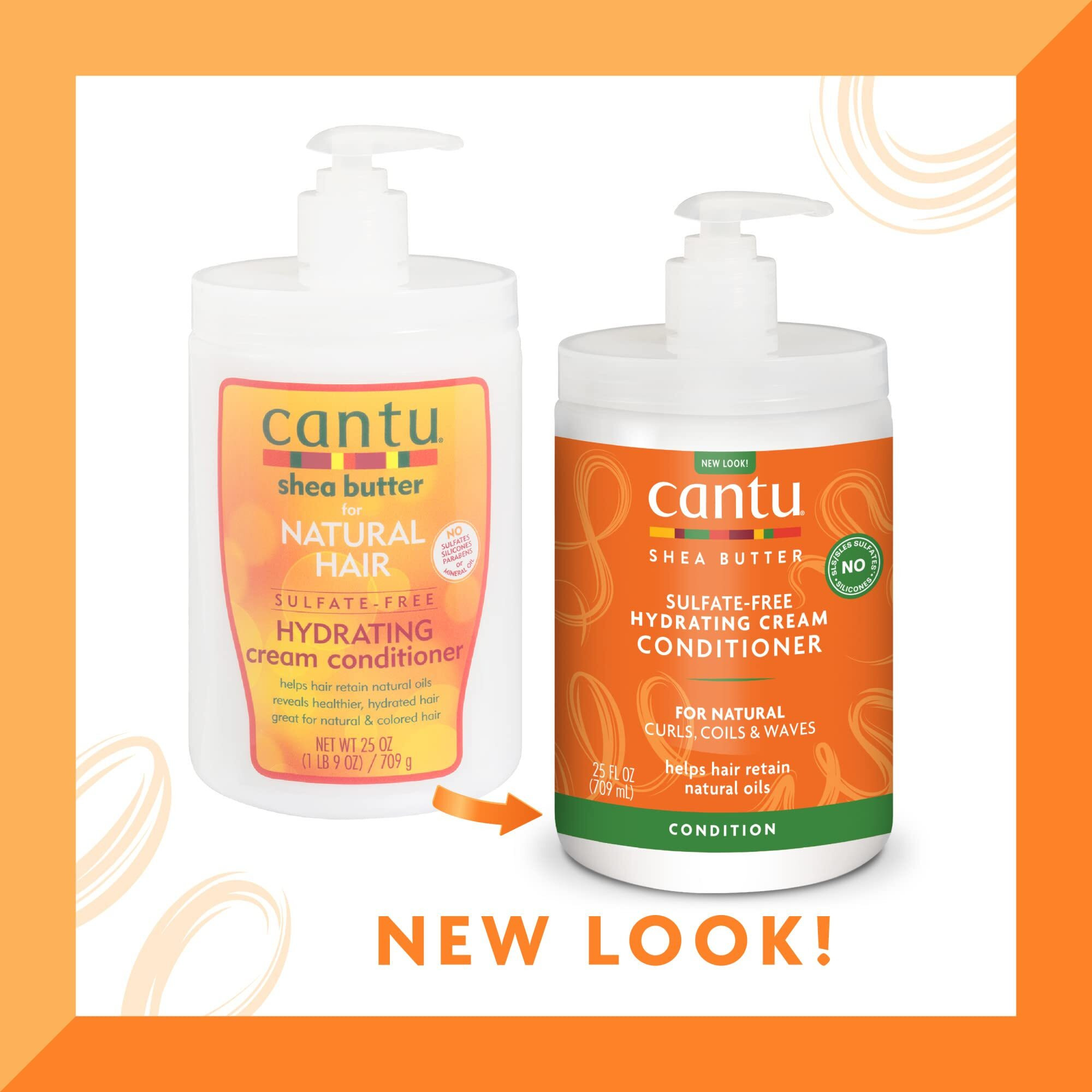 Cantu Sulfate-Free Hydrating Cream Conditioner with Shea Butter for Natural Hair, 25 fl oz (Packaging May Vary)