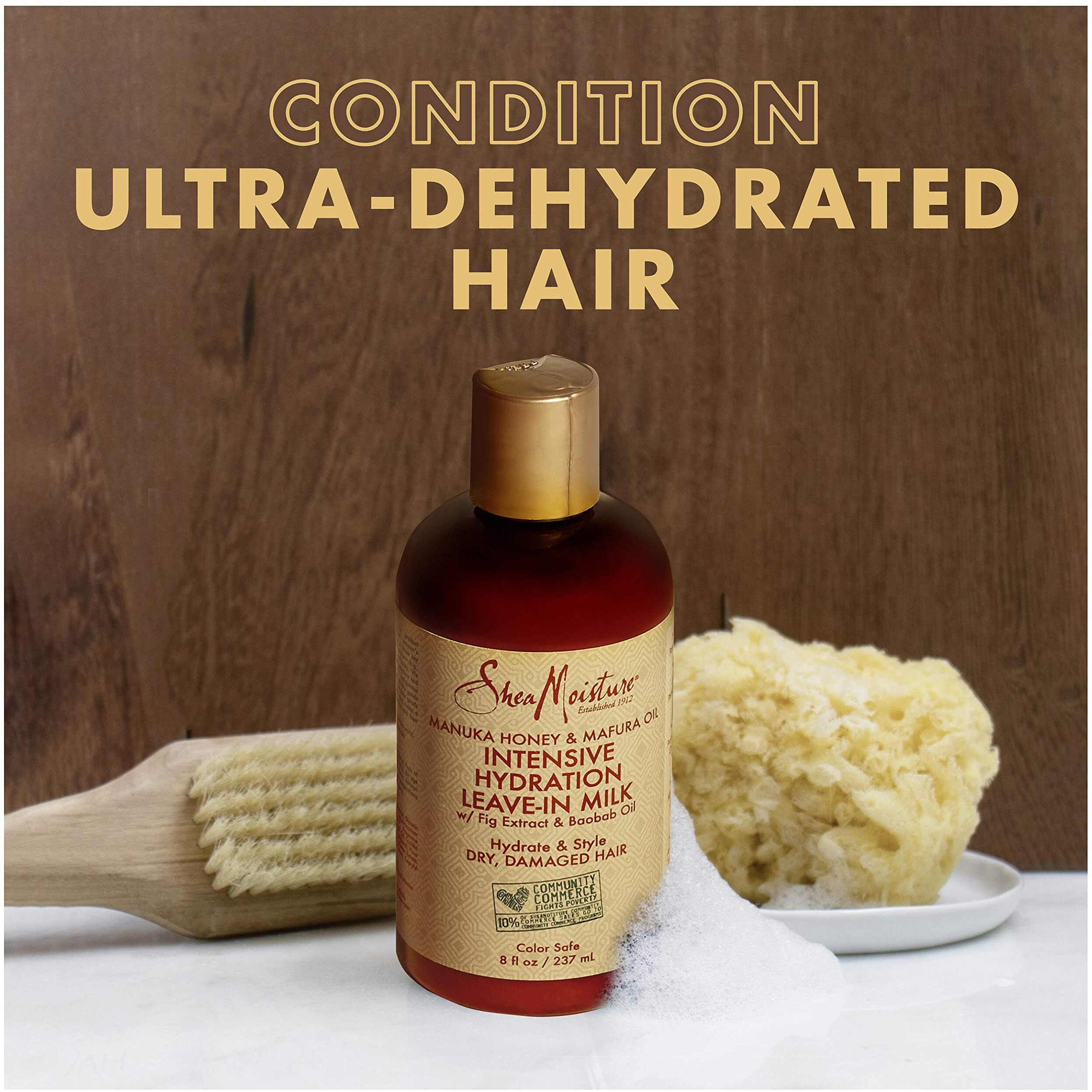 Sheamoisture Hydration Hair Milk for Dry Hair Manuka Honey and Mafura Oil to Hydrate and Style Hair 8 oz