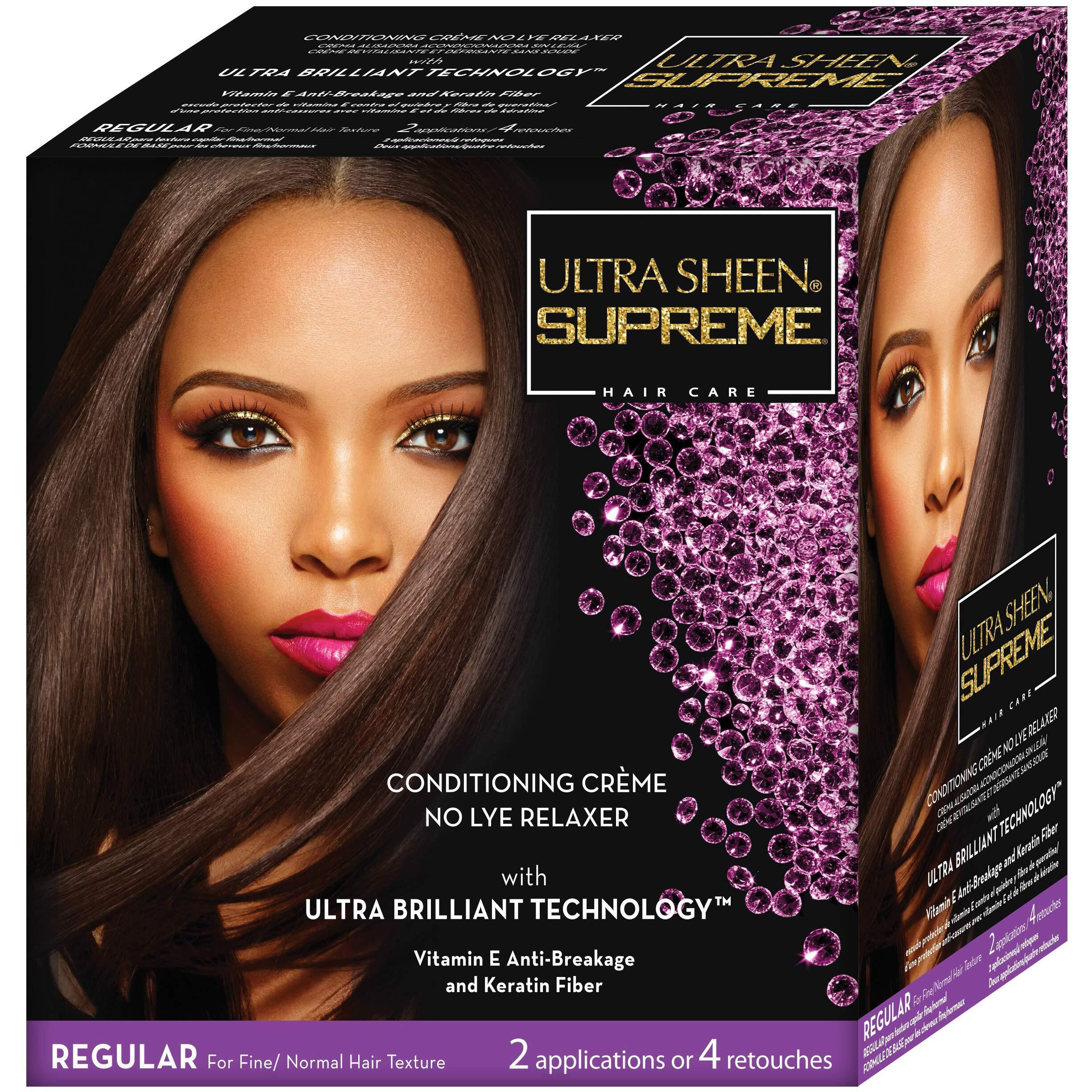 Ultra Sheen Supreme Conditioning Creme No Lye Relaxer with Ultra Brilliant Technology New Sulfate Neutralizing Shampoo Vitamin E Anti Breakage & Silk Protein - Regular