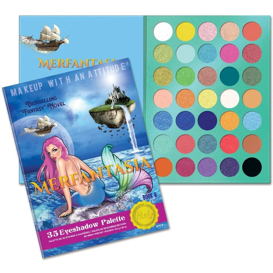 Merfantasia 35 Eyeshadows Palette - Book 8 by Rude Cosmetics for Women - 1.34 oz Eye Shadow