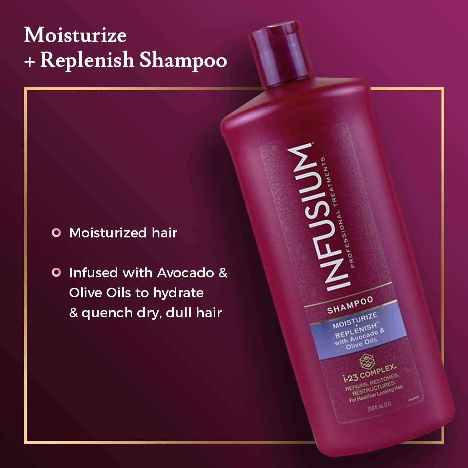 Moisturize and Replenish Shampoo by Infusium for Unisex - 33.8 oz Shampoo