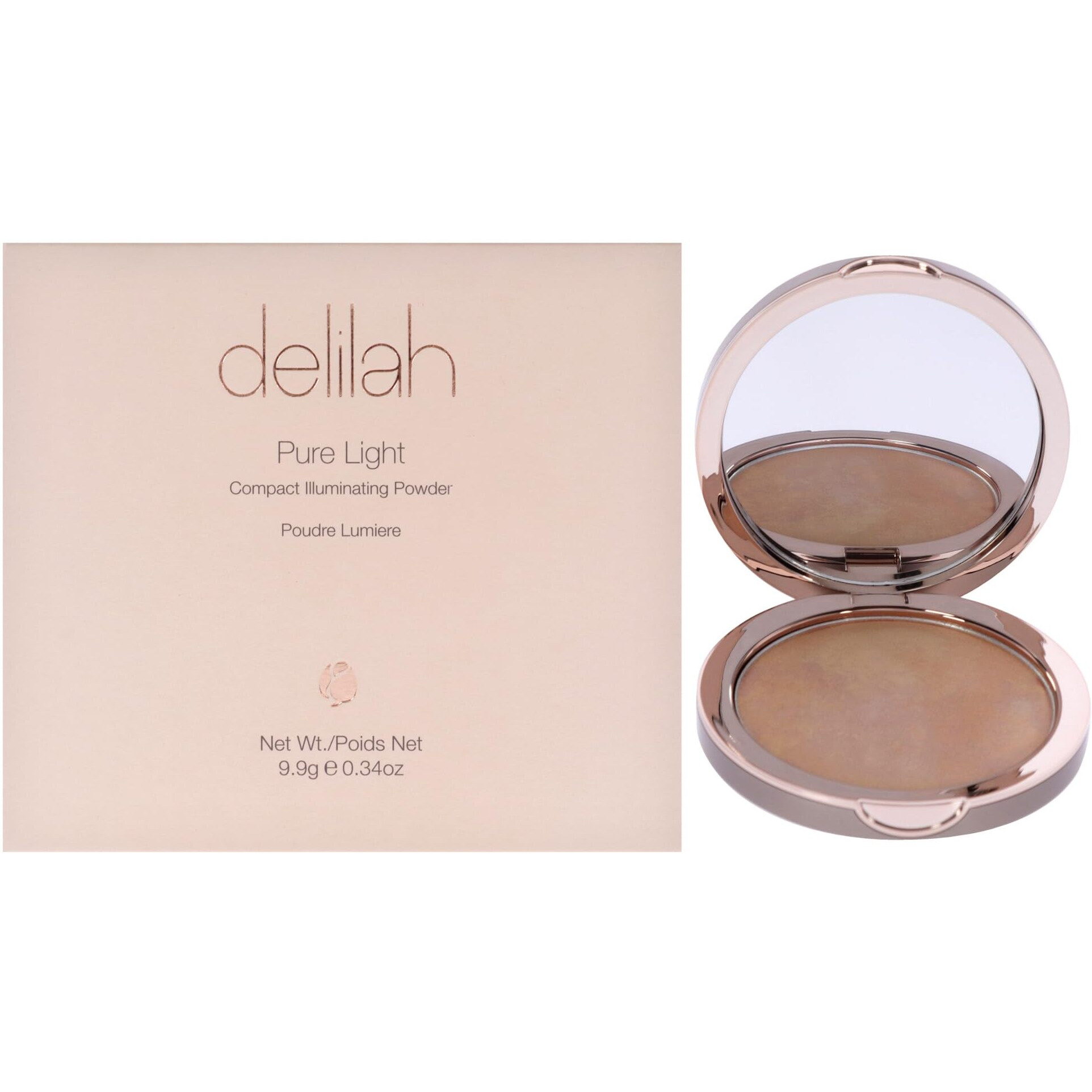 Pure Light Compact Illuminating Powder - Aura by Delilah for Women - 0.34 oz Powder