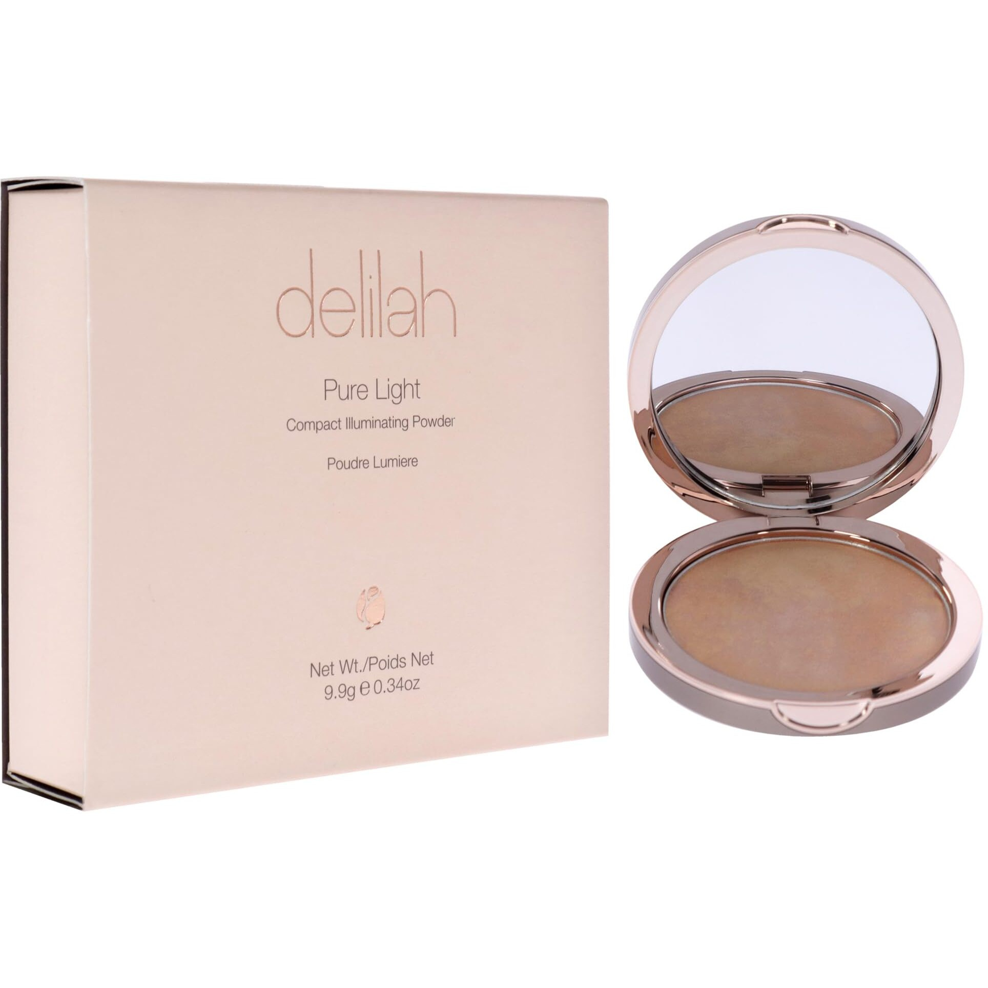 Pure Light Compact Illuminating Powder - Aura by Delilah for Women - 0.34 oz Powder