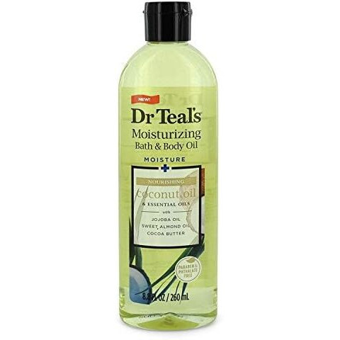 Dr Teal's Moisturizing Bath & Body Oil by Dr Teal's Nourishing Coconut Oil with Essensial Oils, Jojoba Oil, Sweet Almond Oil and Cocoa Butter 8.8 oz(D0102HAXCMG.)
