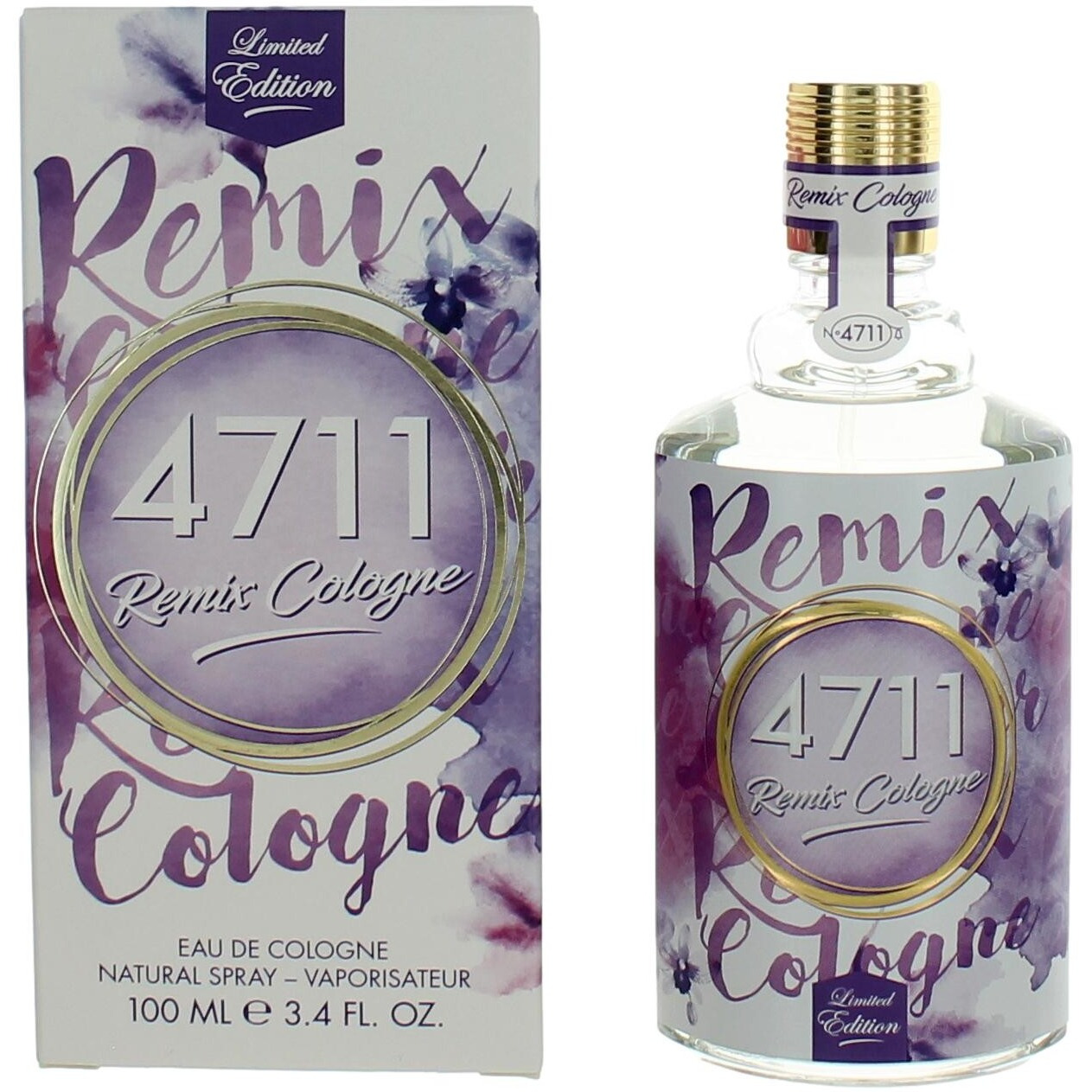 4711 Remix Cologne Lavender by Muelhens, 3.4 oz Eau De Cologne Spray Unisex