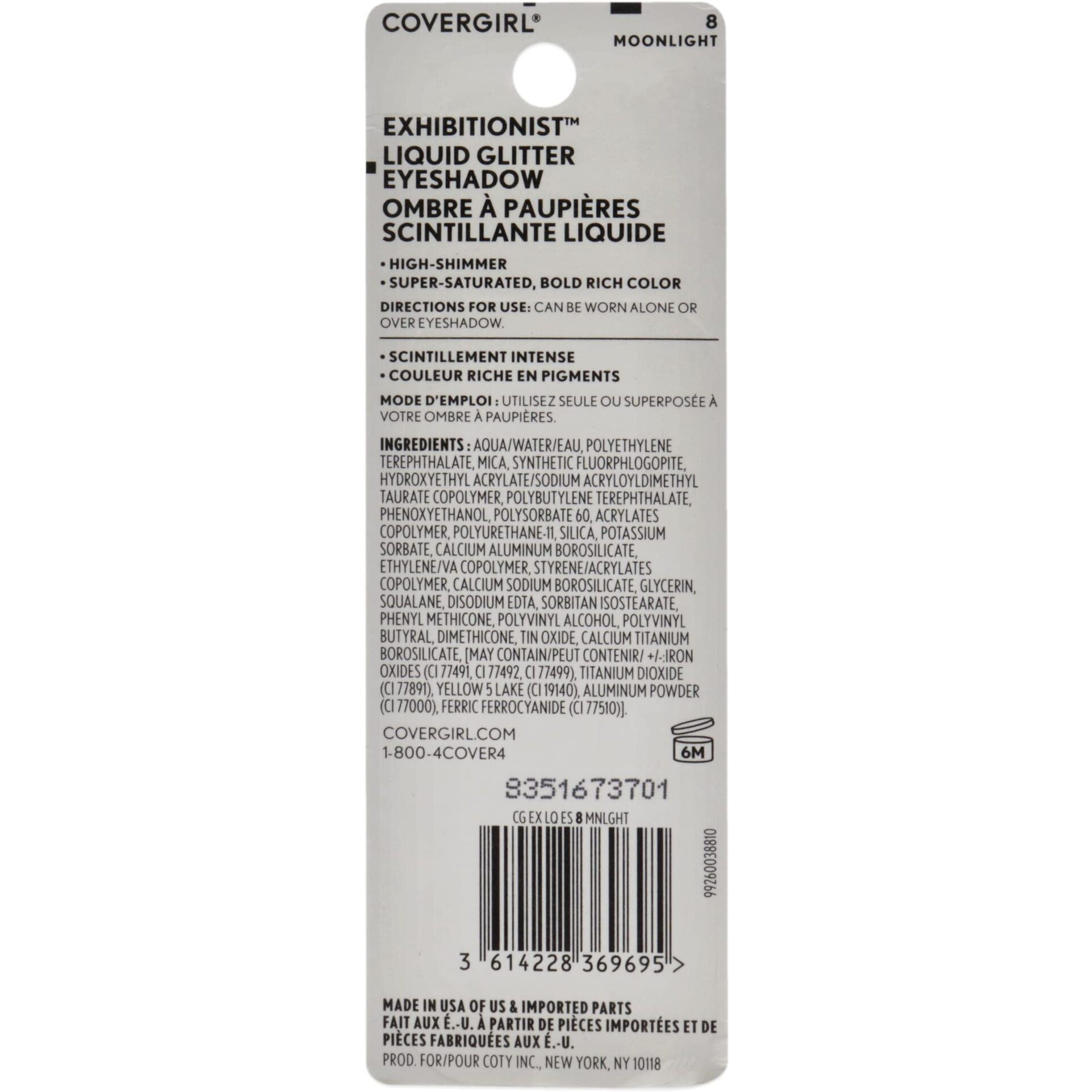 Exhibitionist Liquid Glitter Eyeshadow - 8 Moonlight by CoverGirl for Women - 0.13 oz Eye Shadow