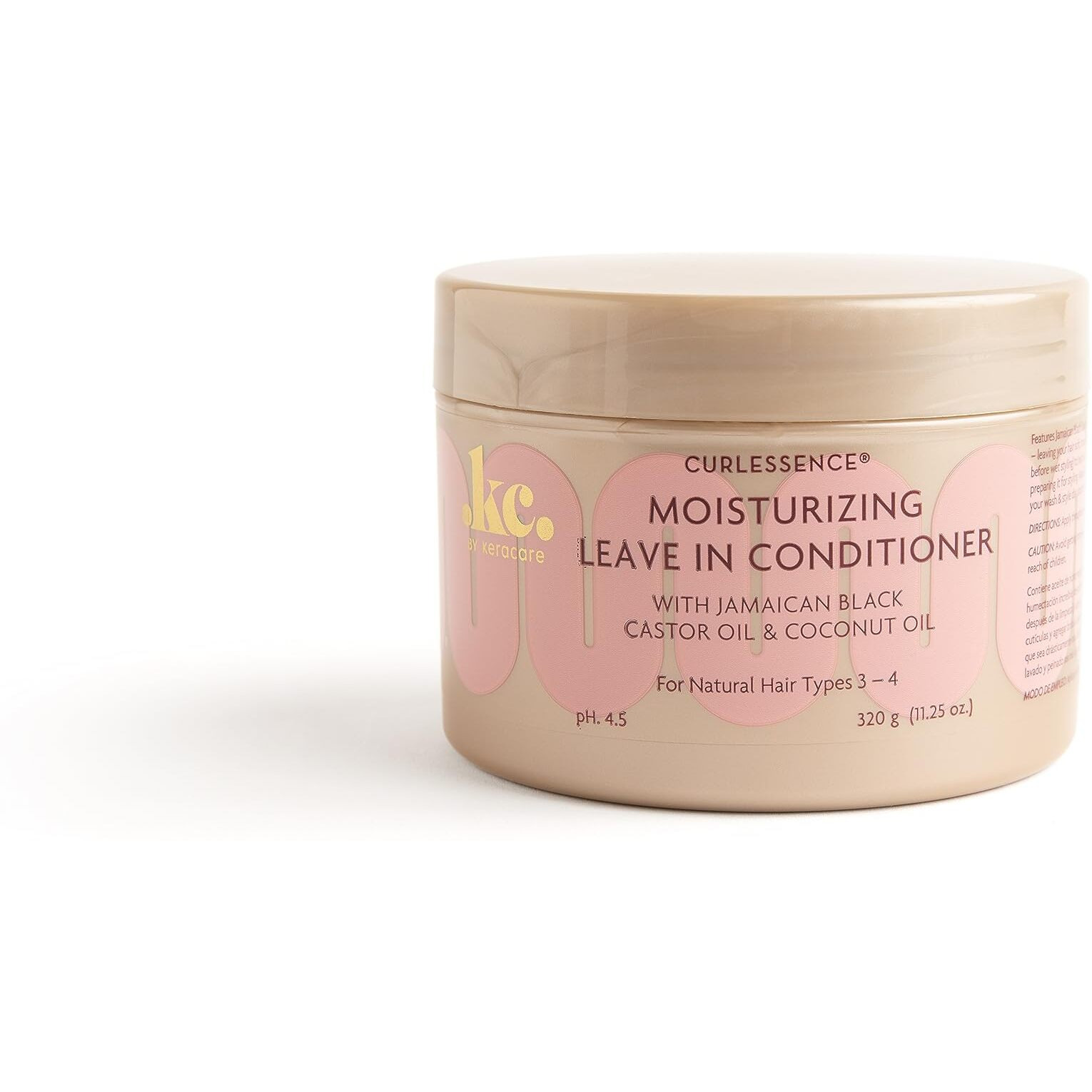 KeraCare CurlEssence Moisturizing Coconut Leave-In Conditioner With Jamaican Black Castor Oil and Coconut Oil - For Curly Hair - Silicone, Sulfate, and Paraben Free 12 oz
