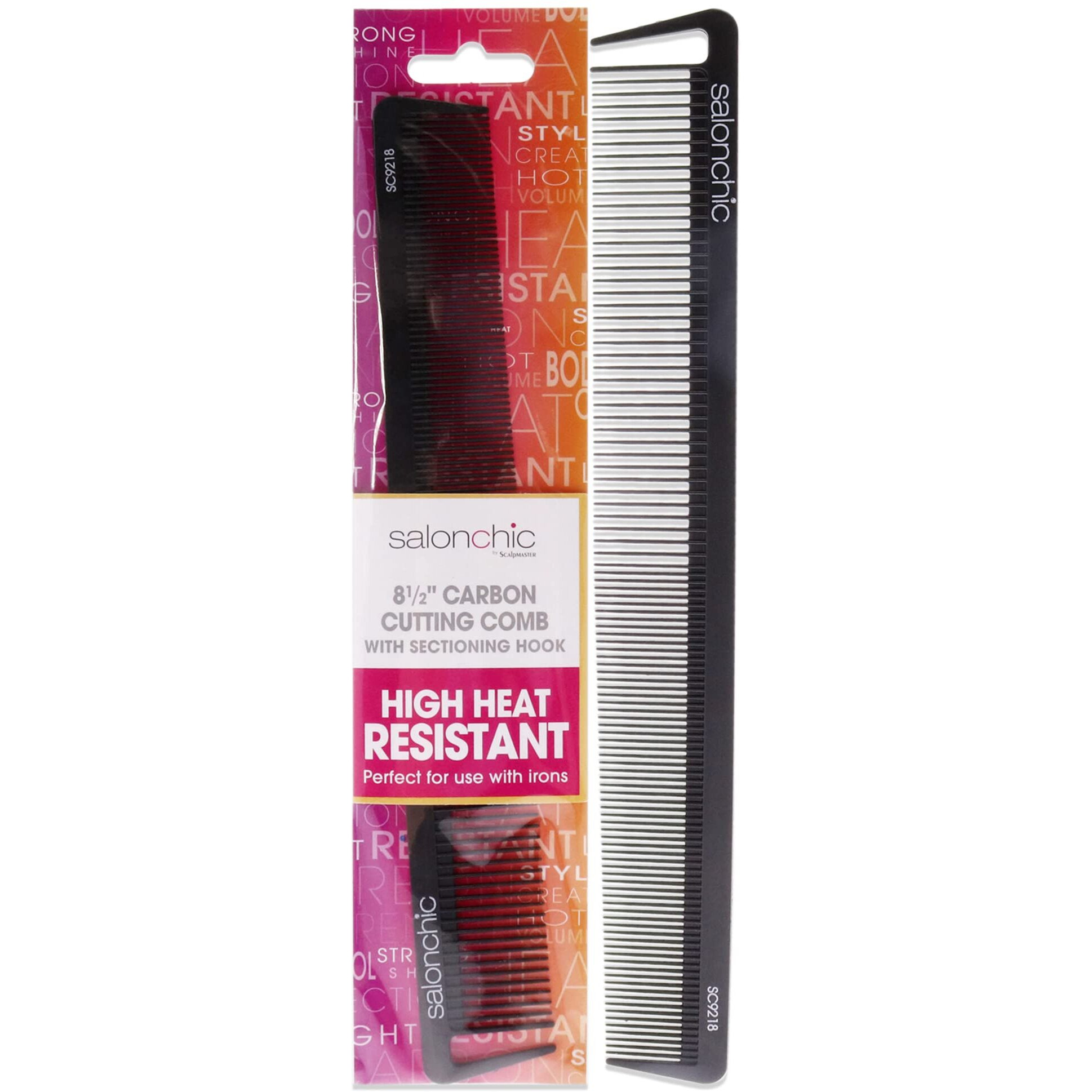 Cutting Carbon Comb High heat resistant 8.5 by SalonChic for Unisex - 1 Pc Comb