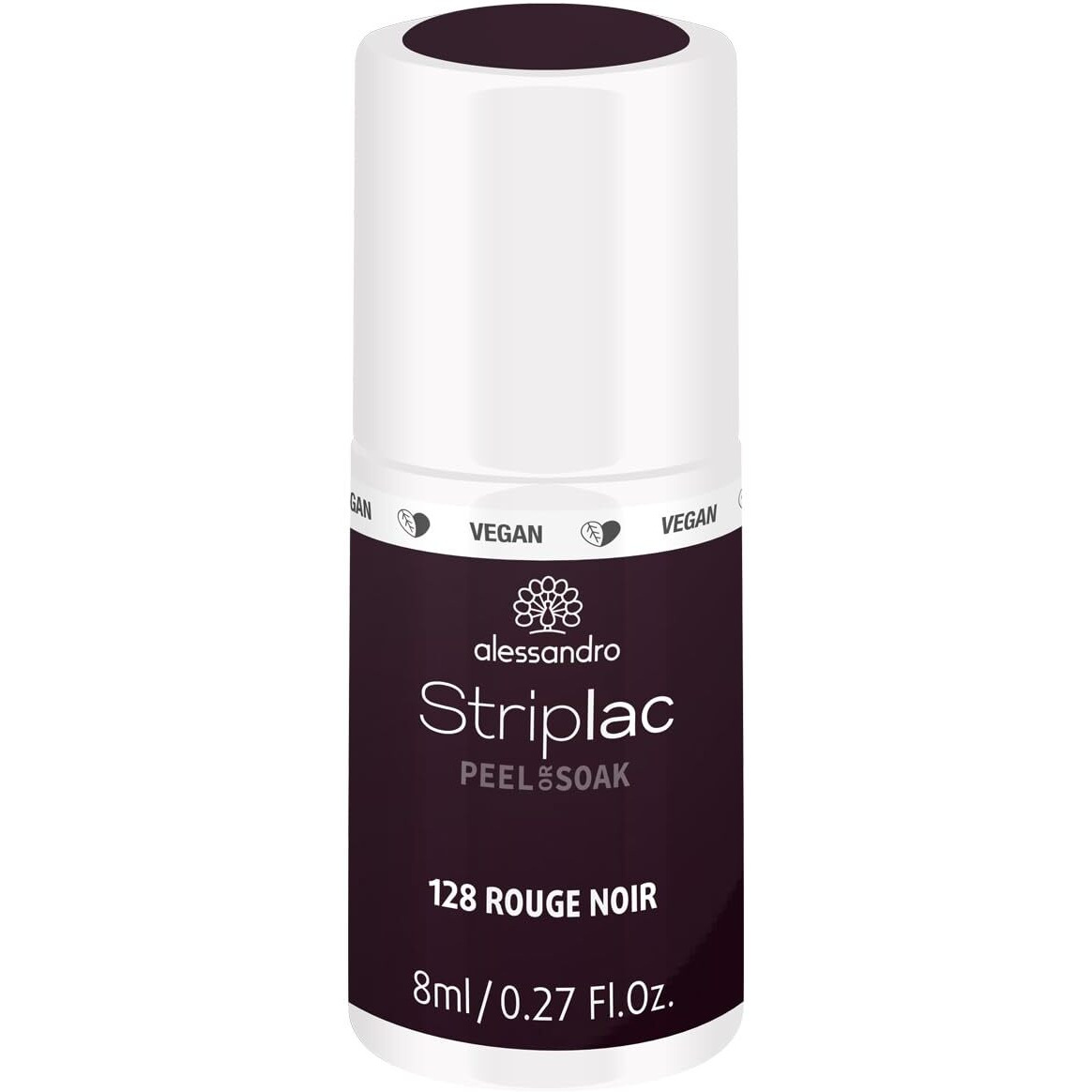 Striplac Peel or Soak - 128 Rouge Noir by Alessandro for Women 0.27 oz Nail Polish