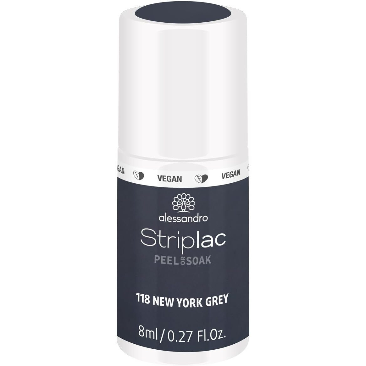 Striplac Peel or Soak - 118 New York Grey by Alessandro for Women 0.27 oz Nail Polish