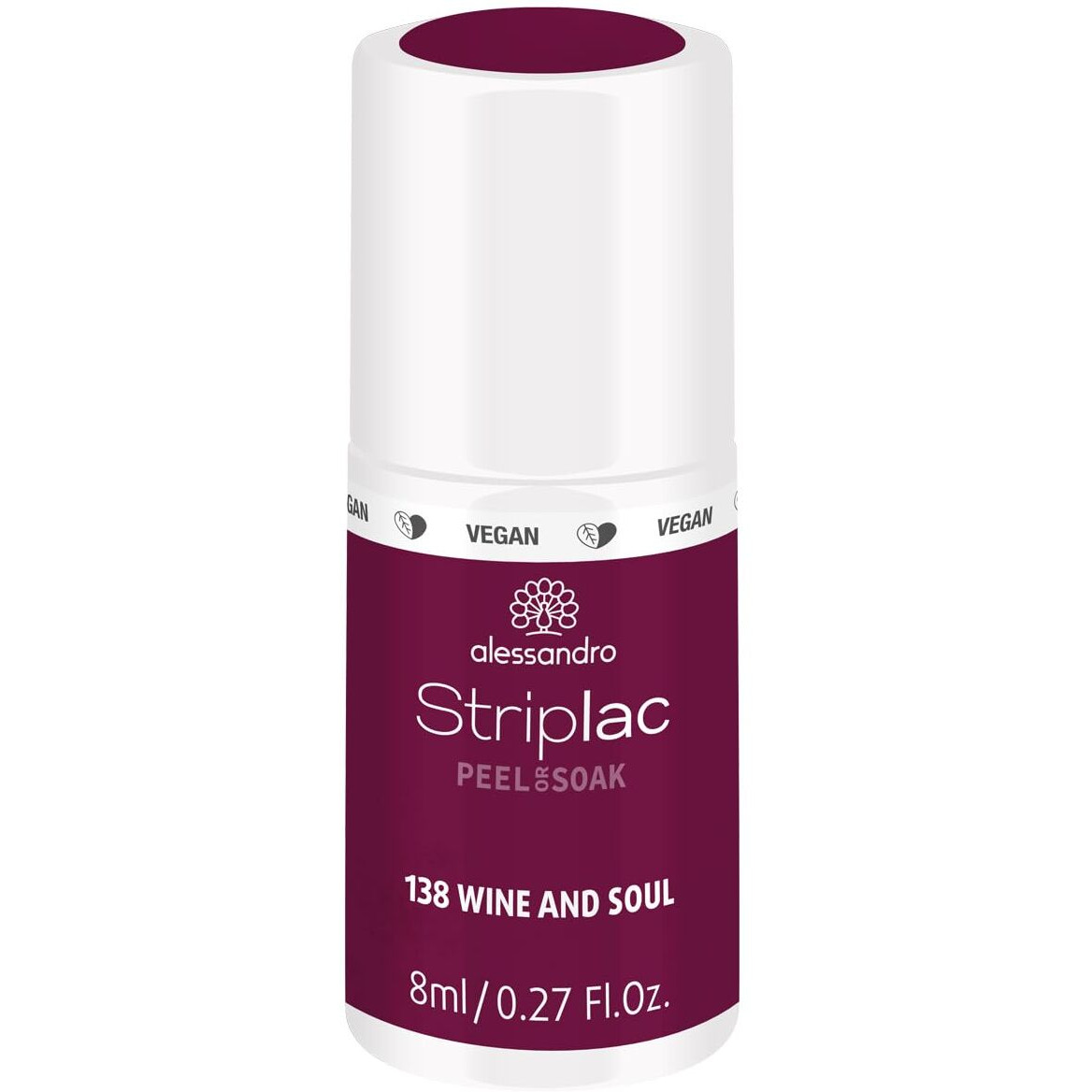 Striplac Peel or Soak - 138 Wine and Soul by Alessandro for Women - 0.27 oz Nail Polish