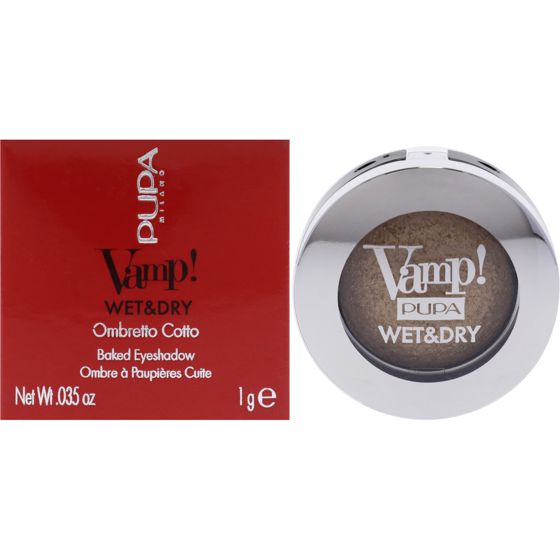 Vamp Wet and Dry Baked Eyeshadow - 101 Precious Gold by Pupa Milano for Women - 0.035 oz Eye Shadow