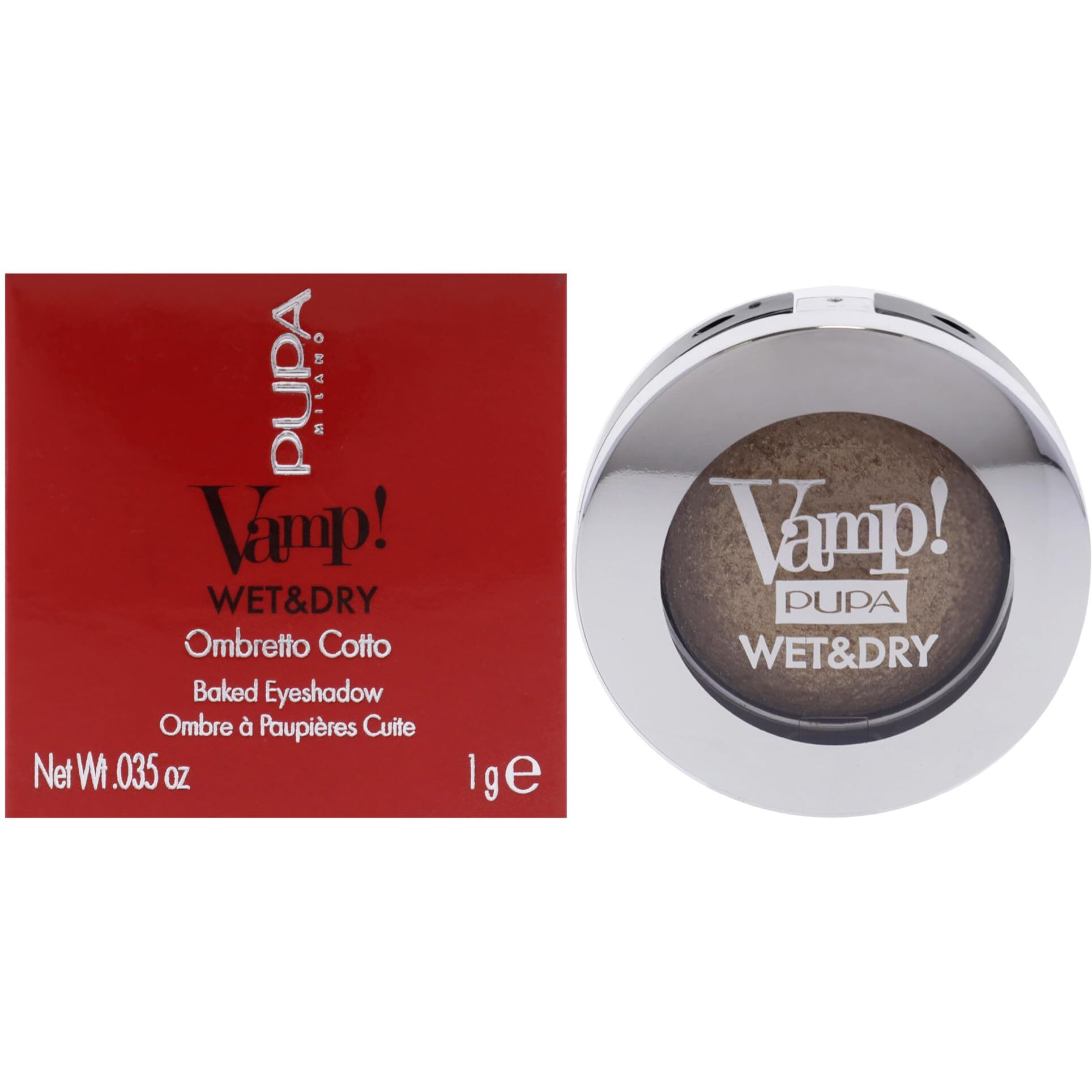 Vamp Wet and Dry Baked Eyeshadow - 101 Precious Gold by Pupa Milano for Women - 0.035 oz Eye Shadow