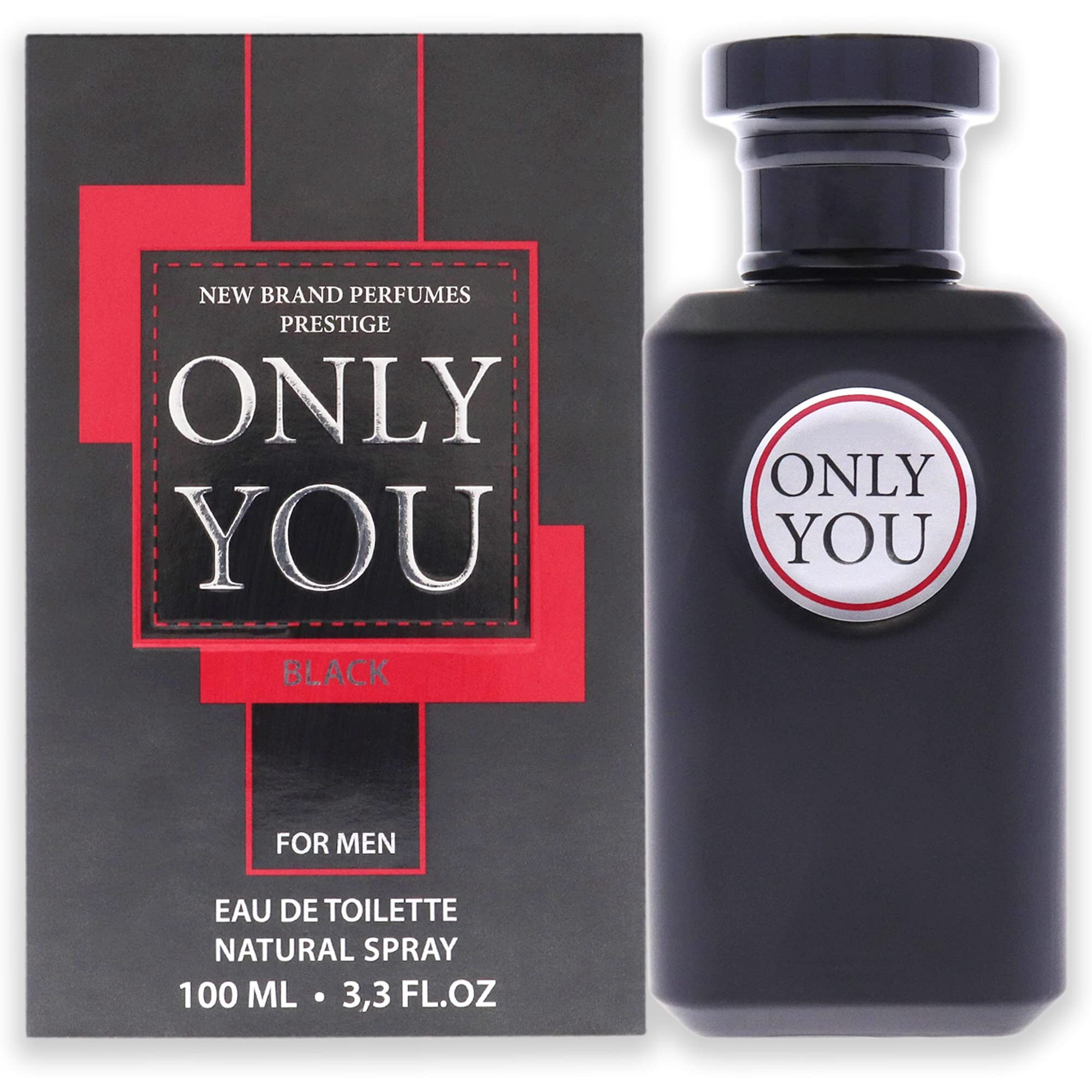 Only You Black by New Brand for Men - 3.3 oz EDT Spray