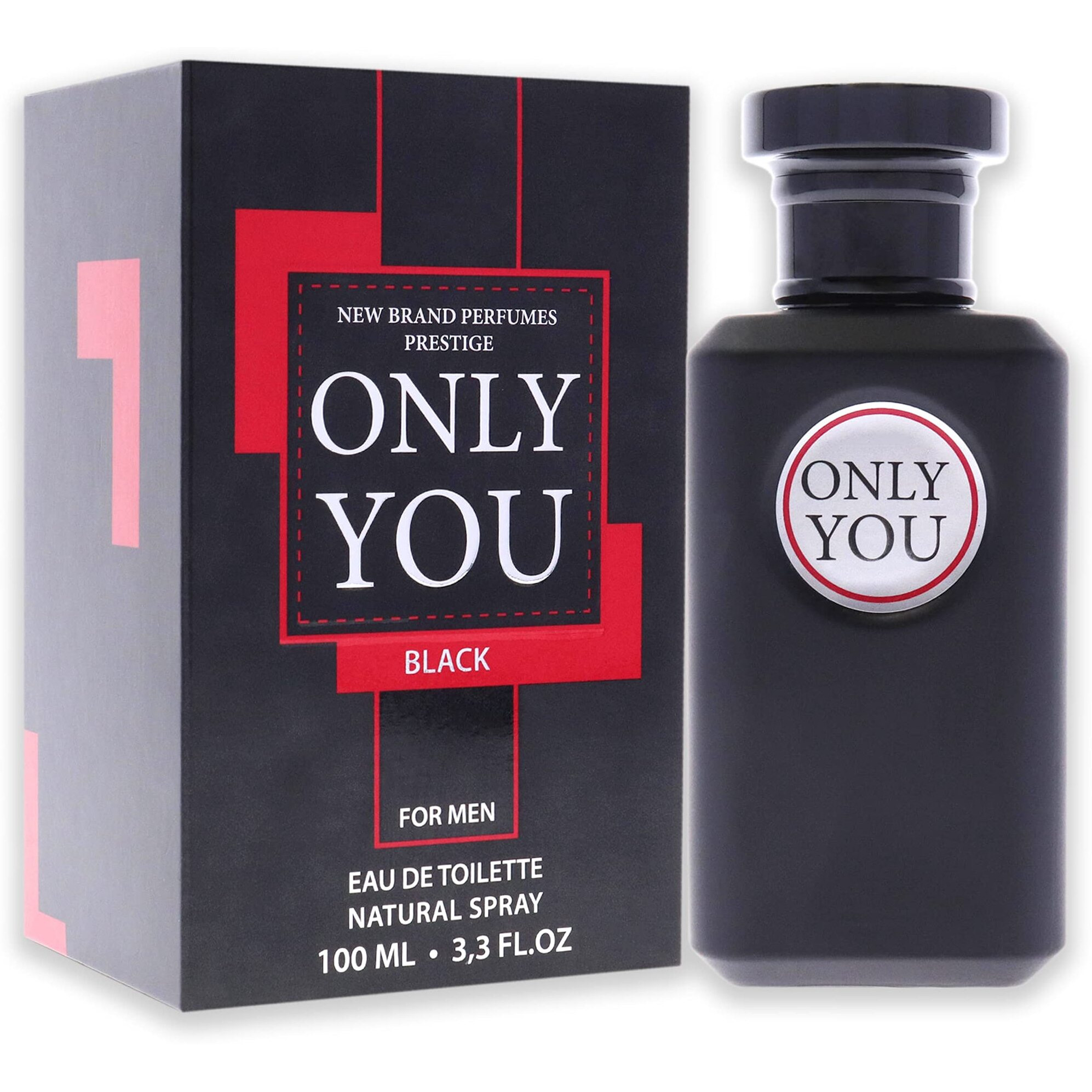 Only You Black by New Brand for Men - 3.3 oz EDT Spray