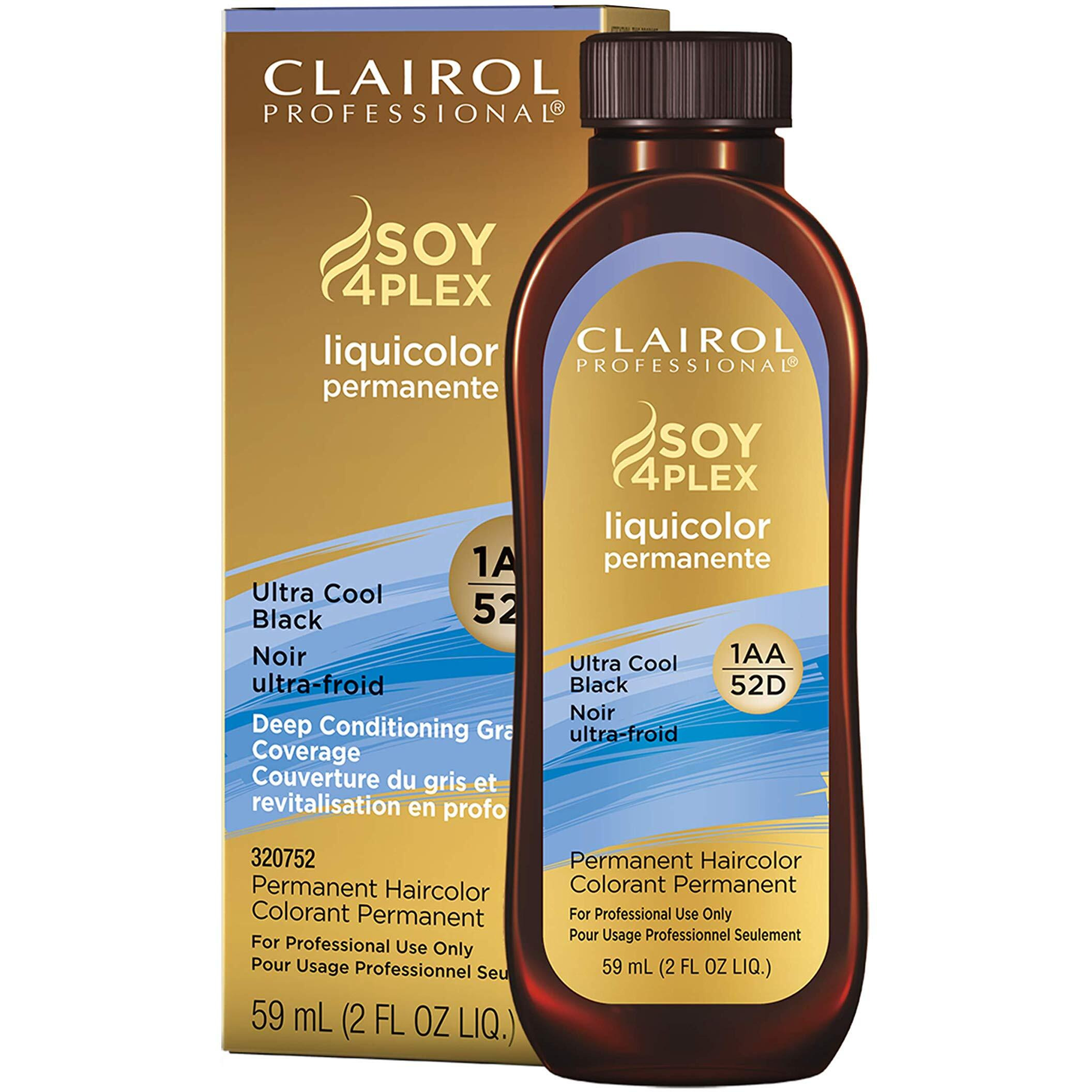 Clairol Professional Permanent Liquicolor for Dark Hair Color, 1aa Ultra Cool Black, 2 oz