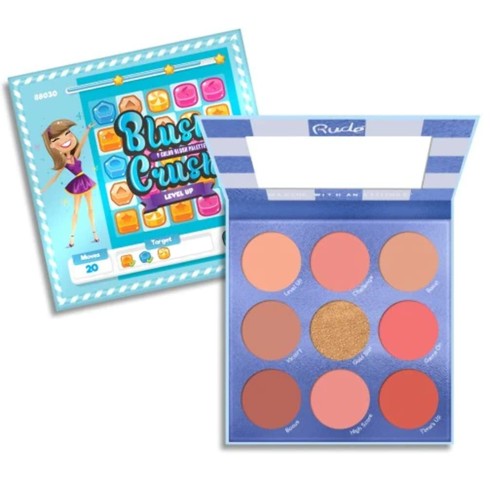 RUDE Blush crush 9 color Blush Palette - Level Up(D0102H2BR4g)