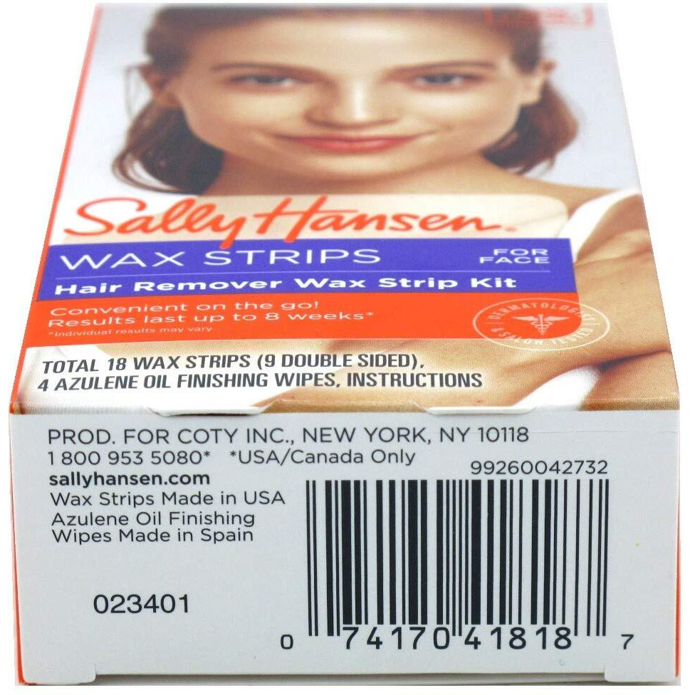 Sally Hansen Hair Remover Wax Strip Kit For Face (2 Pack)