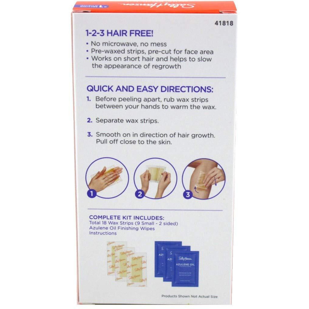 Sally Hansen Hair Remover Wax Strip Kit For Face (2 Pack)