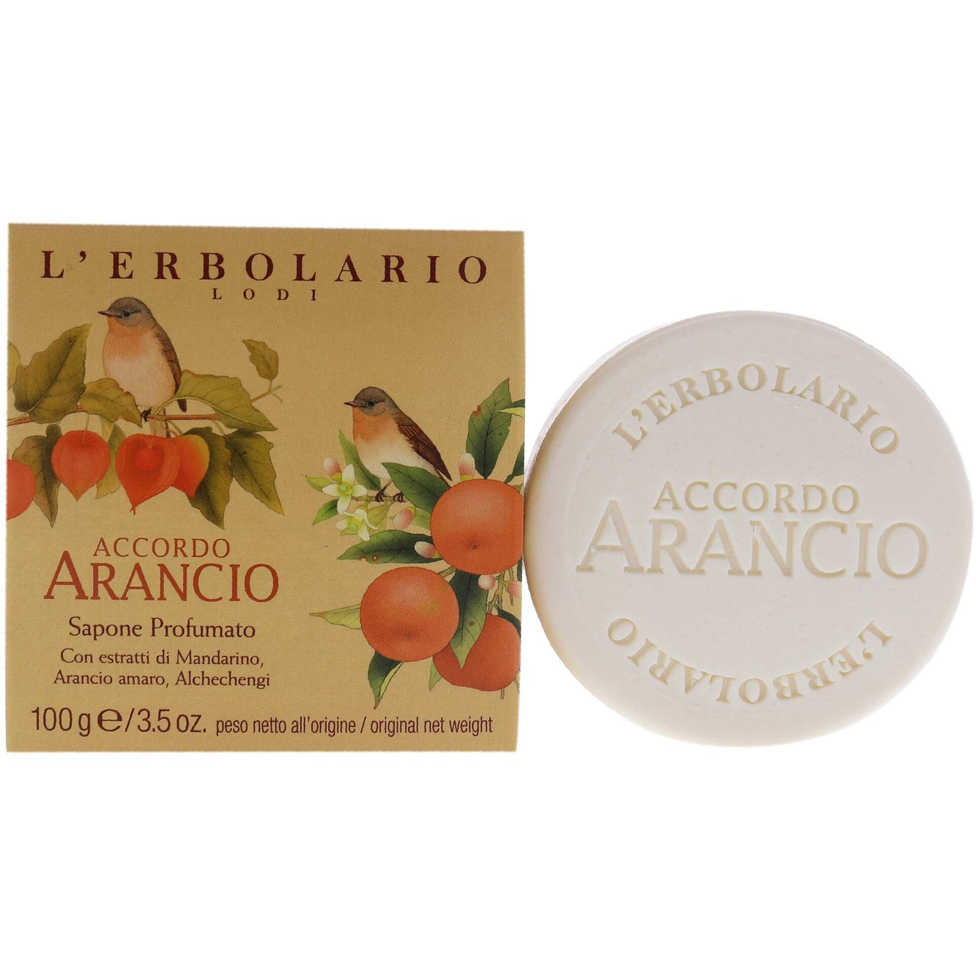 Accordo Arancio Perfumed Soap by LErbolario for Unisex - 3.5 oz Soap