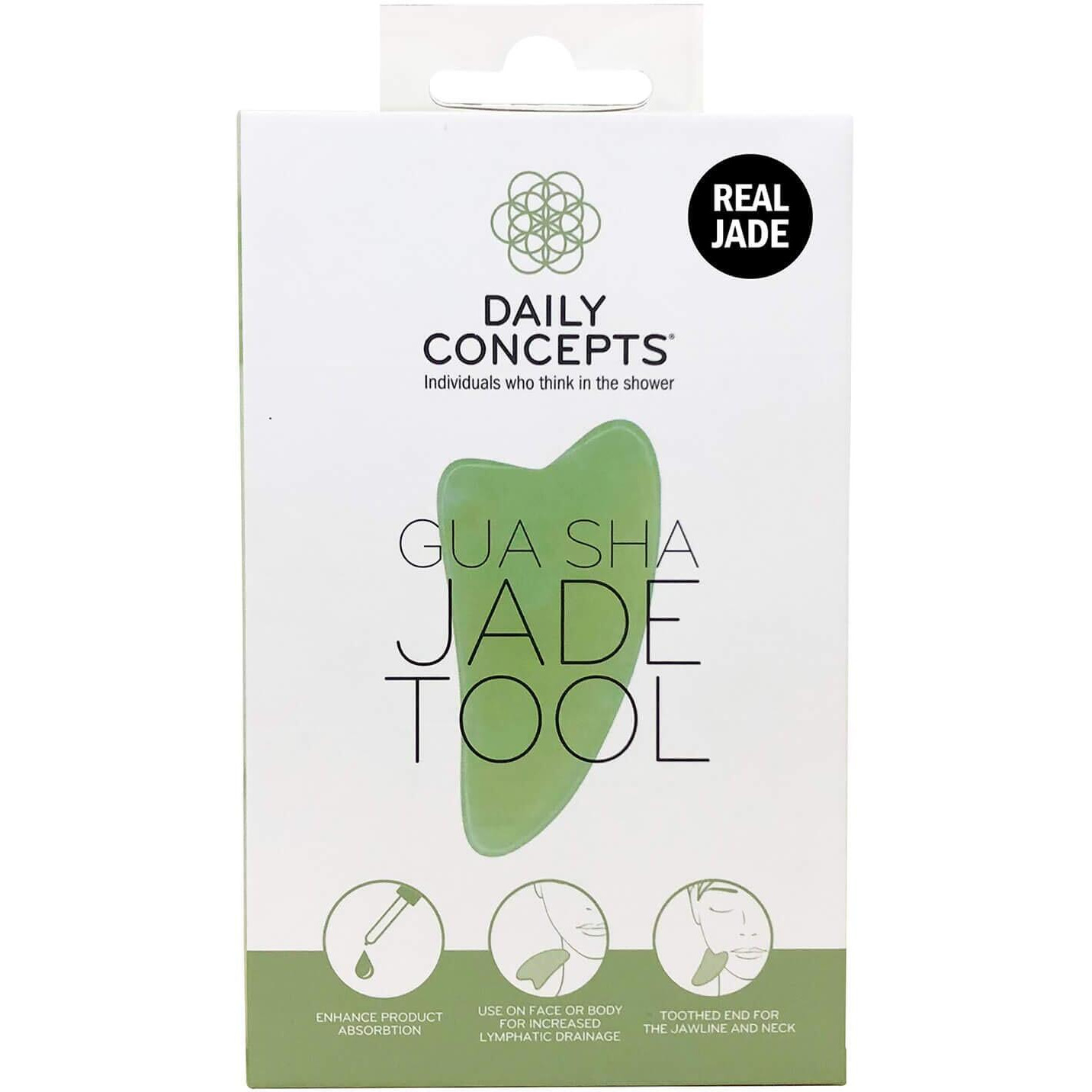 DAILY CONCEPTS Gua Sha Jade Facial Tool, 1 Count