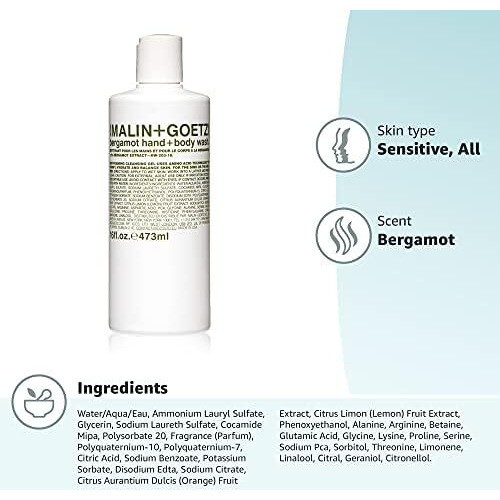 Bergamot Hand and Body Wash by Malin + Goetz for Unisex - 16 oz Hand and Body Wash
