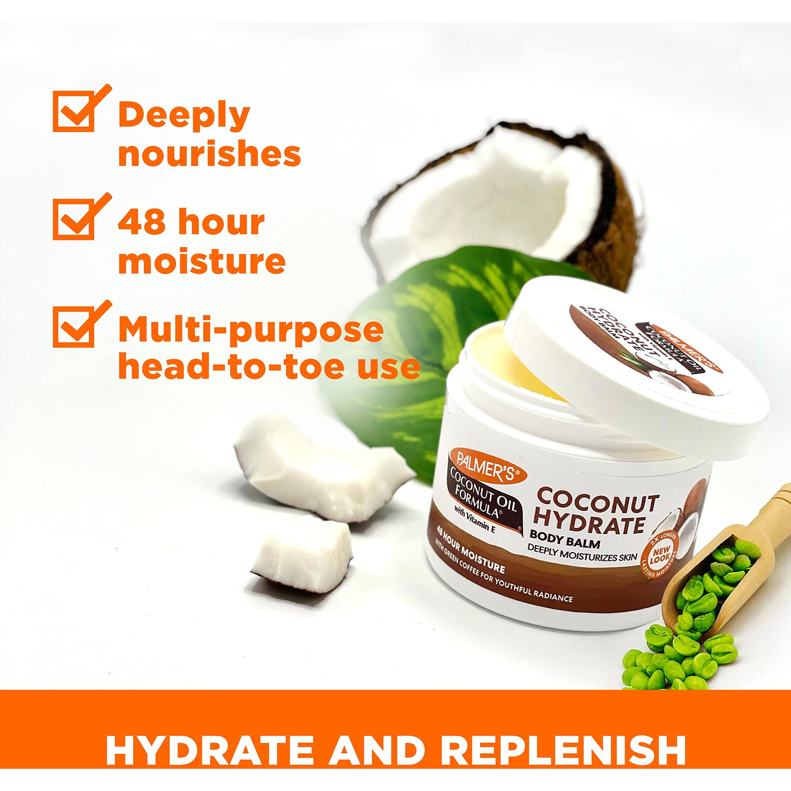 Palmer's Coconut Oil Formula Body Balm with Green Coffee Extract, 3.5 Ounce