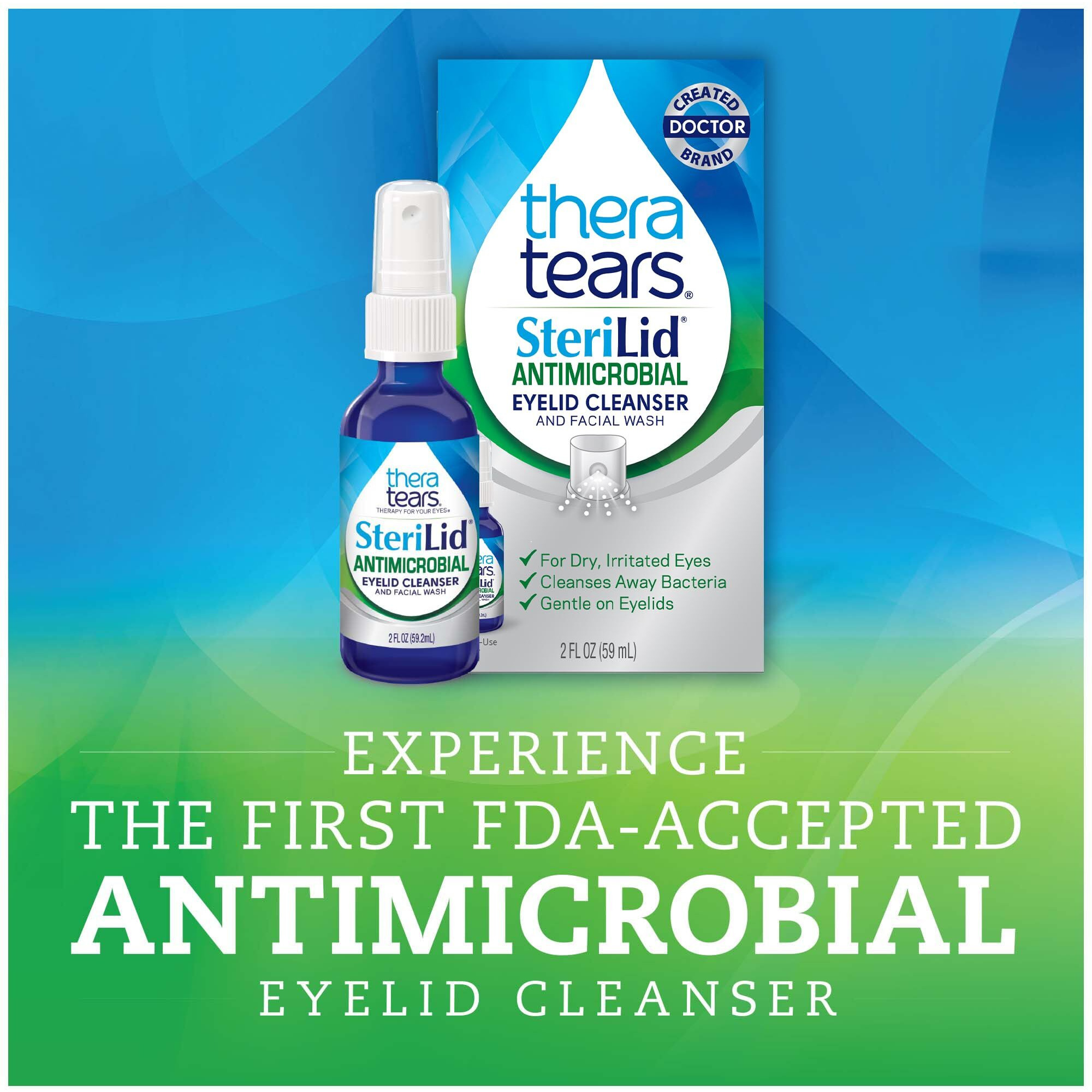 TheraTears SteriLid Eyelid Cleanser and Face Wash, for irritated eyes, 2 fl oz Spray
