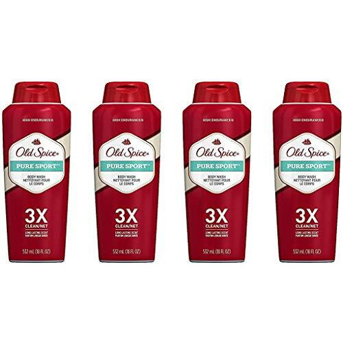 Old Spice High Endurance Body Wash for Men, Pure Sport - 18 Fl Oz / 532 mL x 4 Pack